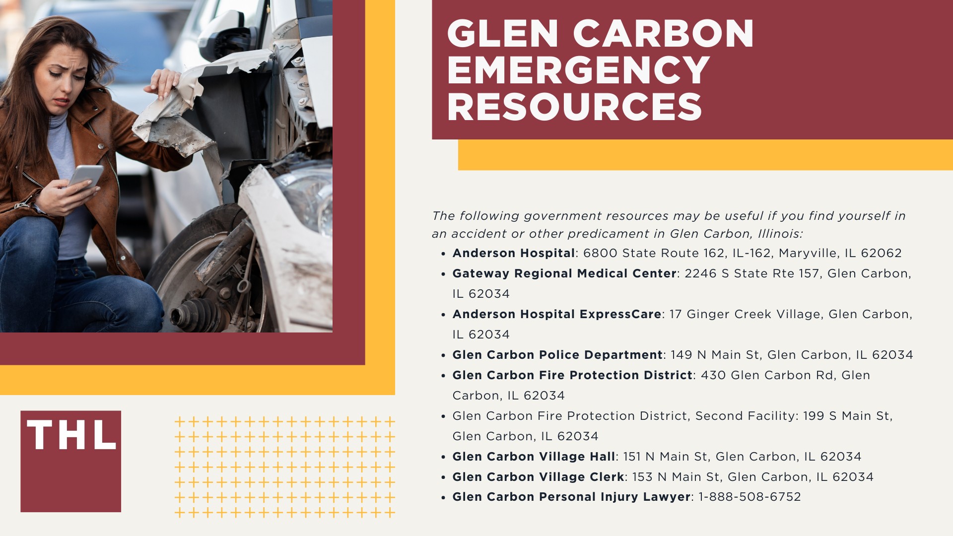 Glen Carbon Injury Lawyer; How To Receive Compensation in Glen Carbon, Illinois; Glen Carbon Emergency Resources