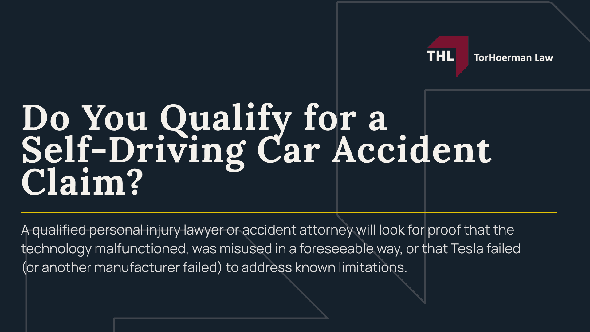 Self-Driving Car Accident Lawyer - What Is a Self-Driving Car Accident - torhoerman law; Self-Driving Car Accident Lawyer - Definitions and Levels of Automation - torhoerman law; Self-Driving Car Accident Lawyer - Common Scenarios Where These Crashes Occur - torhoerman law; Self-Driving Car Accident Lawyer - Do You Qualify for a Self-Driving Car Accident Claim - torhoerman law