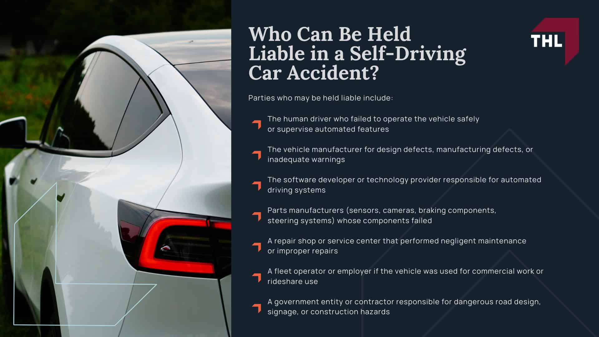 Self-Driving Car Accident Lawyer - What Is a Self-Driving Car Accident - torhoerman law; Self-Driving Car Accident Lawyer - Definitions and Levels of Automation - torhoerman law; Self-Driving Car Accident Lawyer - Common Scenarios Where These Crashes Occur - torhoerman law; Self-Driving Car Accident Lawyer - Do You Qualify for a Self-Driving Car Accident Claim - torhoerman law; Self-Driving Car Accident Lawyer - Gathering Evidence for a Self-Driving Car Accident Case - torhoerman law; Self-Driving Car Accident Lawyer - Damages in Self-Driving Car Accident Claims - torhoerman law; Self-Driving Car Accident Lawyer - Who Can Be Held Liable in a Self-Driving Car Accident - torhoerman law