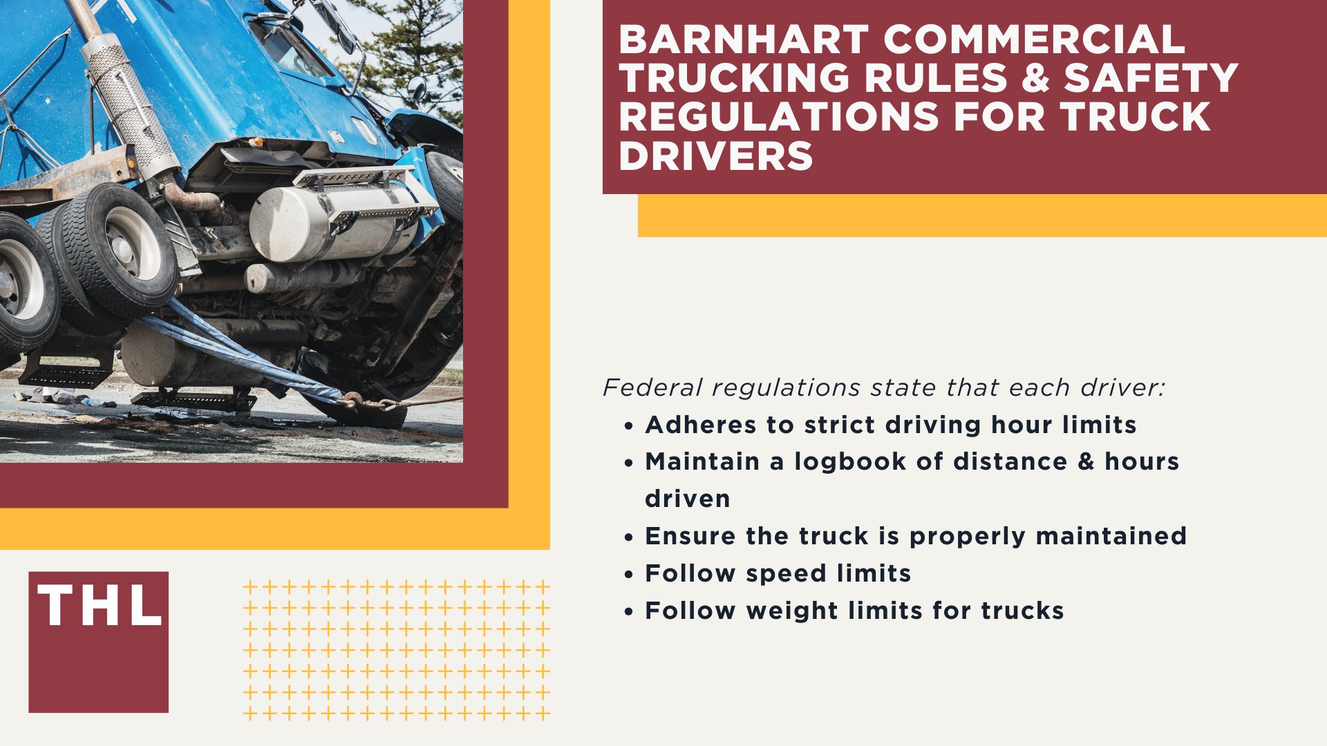 The #1 Barnhart Truck Accident Lawyer; Barnhart Truck Accident Lawyer; 6 Questions to Ask When Hiring a Barnhart Truck Accident Lawyer; Commercial Truck Accidents in Barnhart, Missouri (MO); Truck Accident Facts & Statistics; Barnhart Commercial Trucking Rules & Safety Regulations for Truck Drivers