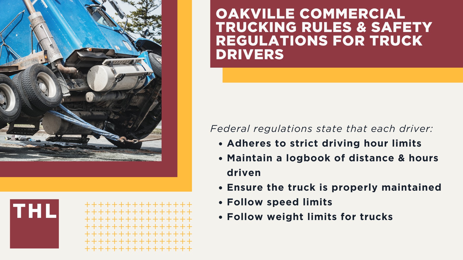 The #1 Oakville Truck Accident Lawyer; Oakville Truck Accident Lawyer; 6 Questions to Ask When Hiring an Oakville Truck Accident Lawyer; Commercial Truck Accidents in Oakville, Missouri (MO); Truck Accident Facts & Statistics; Oakville Commercial Trucking Rules & Safety Regulations for Truck Drivers