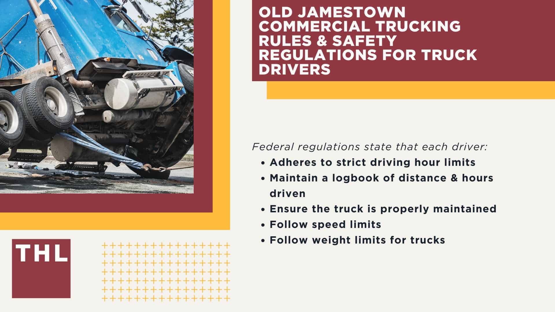 The #1 Old Jamestown Truck Accident Lawyer; Old Jamestown Truck Accident Lawyer; 6 Questions to Ask When Hiring a Old Jamestown Truck Accident Lawyer; Commercial Truck Accidents in Old Jamestown, Illinois (IL); Truck Accident Facts & Statistics; Old Jamestown Commercial Trucking Rules & Safety Regulations for Truck Drivers