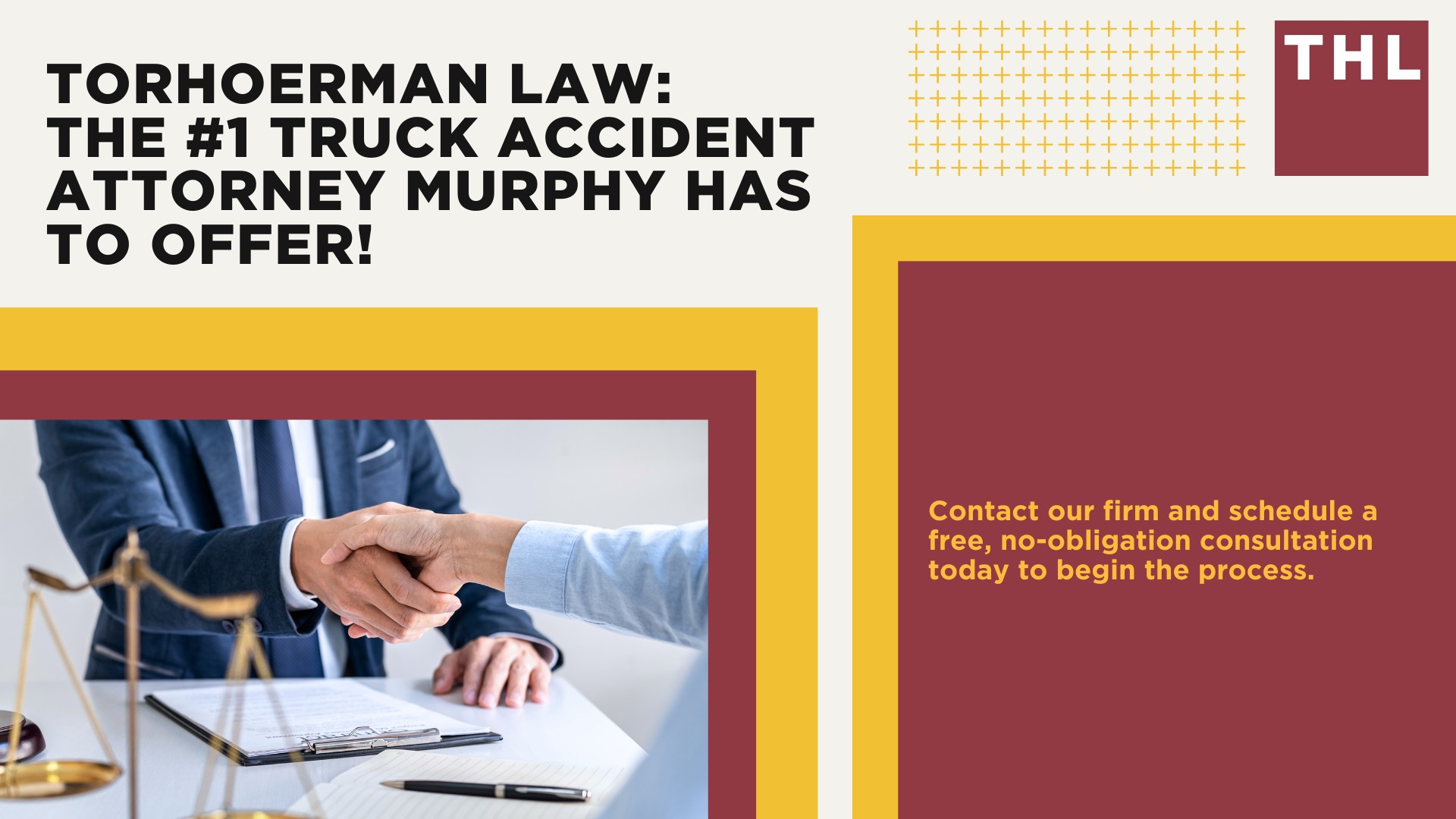 The #1 Murphy Truck Accident Lawyer; Murphy Truck Accident Lawyer;6 Questions to  Ask When Hiring a Murphy Truck Accident Lawyer; 6 Questions to Ask When Hiring a Murphy Truck Accident Lawyer; Commercial Truck Accidents in Murphy, Missouri (MO); Truck Accident Facts & Statistics; Murphy Commercial Trucking Rules & Safety Regulations for Truck Drivers; The 8 Most Common Causes of Truck Accidents in Murphy (MO); 4 Steps to Take When Filing a Murphy Trucking Accident Lawsuit; TORHOERMAN LAW The #1 Truck Accident Attorney Murphy Has to Offer!