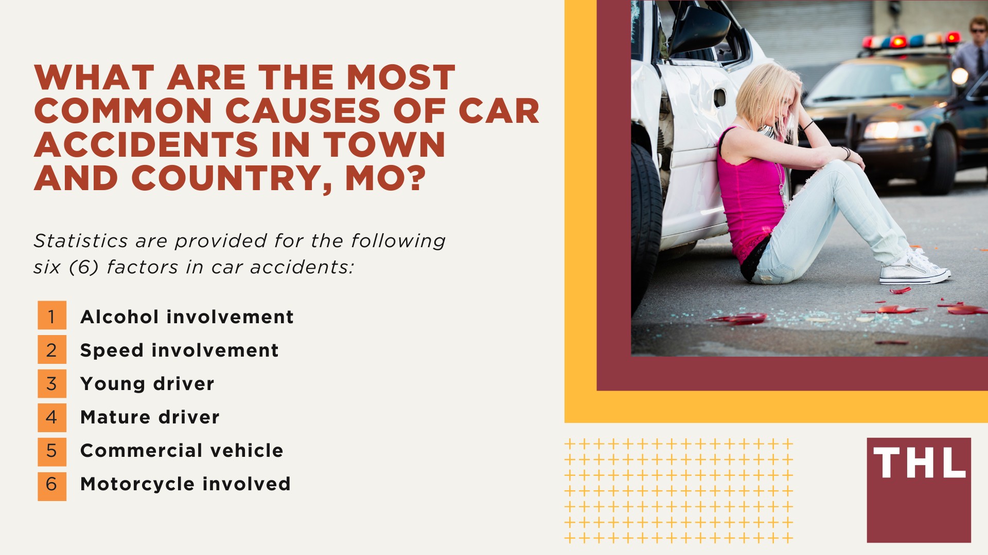 The #1 Town and Country Car Accident Lawyer; Involved in a Car Accident in Town and Country, MO; Town and Country Car Accident Statistics; What to Do After a Car Accident in Town and Country; What Are the Most Common Causes of Car Accidents in Town and Country, MO