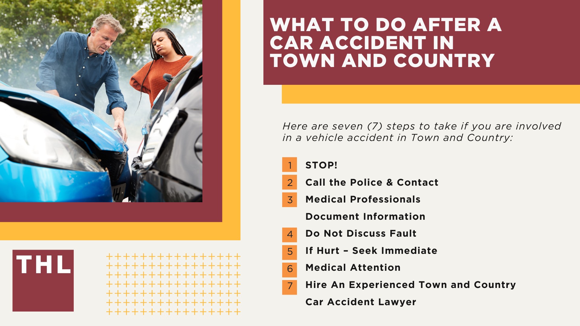The #1 Town and Country Car Accident Lawyer; Involved in a Car Accident in Town and Country, MO; Town and Country Car Accident Statistics; What to Do After a Car Accident in Town and Country