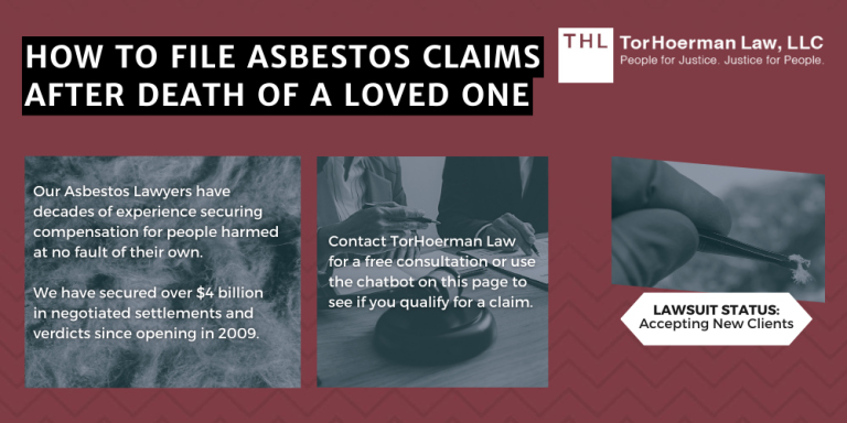 Guide on How to File Asbestos Claims After Death of a Loved One; Asbestos Claims After Death; Mesothelioma Lawsuit; Mesothelioma Wrongful Death Lawsuit; Mesothelioma Lawyers; Asbestos Lawyers; Asbestos Exposure; Mesothelioma Attorneys; What Is A Wrongful Death Claim; Filing A Wrongful Death Lawsuit_ The Steps To Take; Gathering Evidence for the Asbestos Claim; Can Asbestos Exposure Result In Wrongful Death; What Damages Can You File In Wrongful Death Claims; How Can Experienced Mesothelioma Attorneys Help With Your Claim