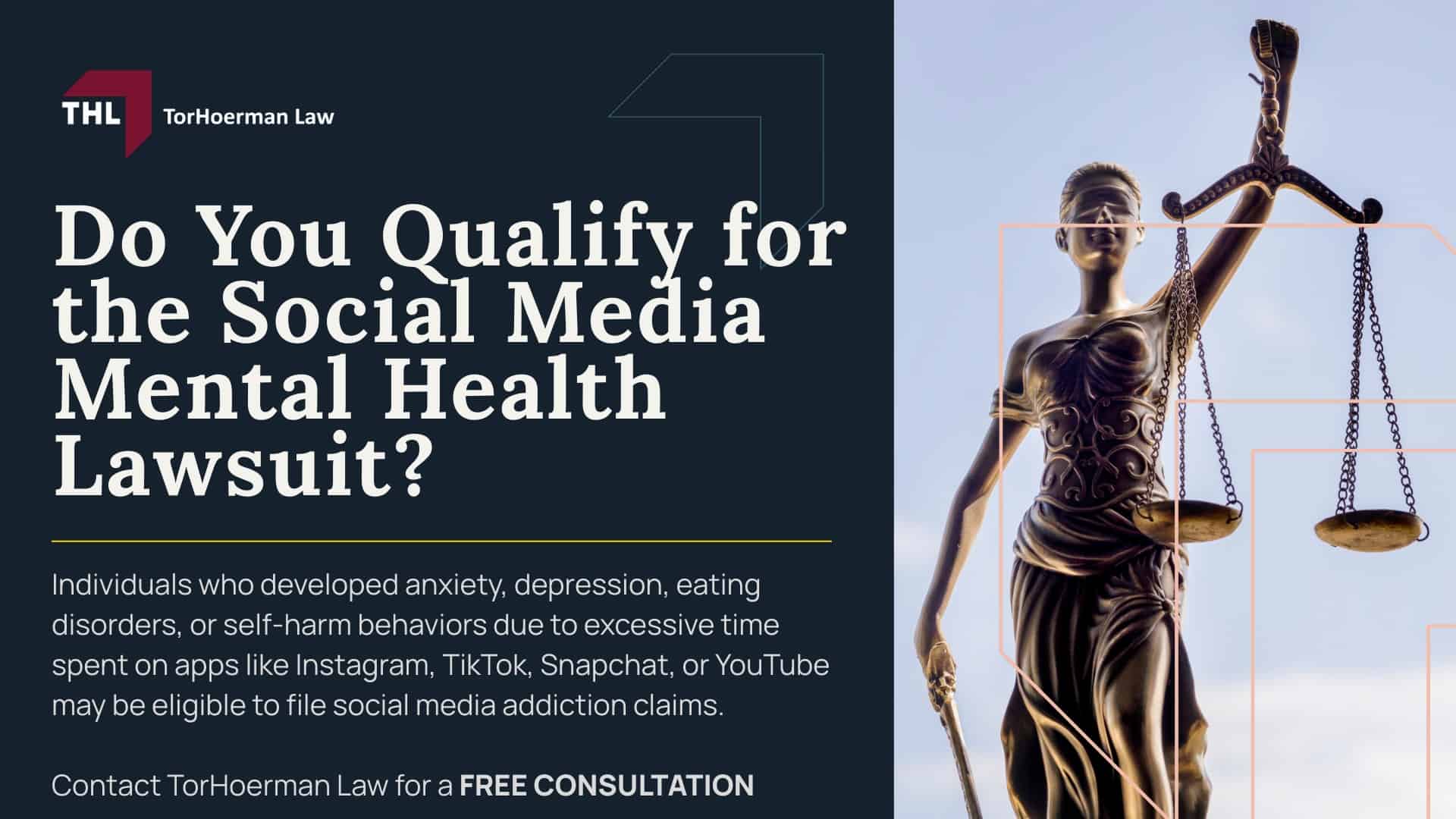 Social Media Mental Health Lawsuit - Overview of the Social Media Addiction Lawsuit - - torhoerman law; Social Media Mental Health Lawsuit - How Many Social Media Addiction Lawsuits Have Been Filed Current Status of the Social Media Harm MDL - torhoerman law; Who is Filing Social Media Mental Health Lawsuit Claims_ - torhoerman law; Social Media Mental Health Lawsuit - What Social Media Companies are Named in the Lawsuit_ - torhoerman law; Social Media Mental Health Lawsuit - Mental Health and Physical Harms Linked to Social Media Use - torhoerman law; Social Media Mental Health Lawsuit - Mental Health Issues Linked to Excessive Social Media Use - torhoerman law; Social Media Mental Health Lawsuit - Physical Harm Linked to Compulsive Social Media Use - torhoerman law; Social Media Mental Health Lawsuit - Do You Qualify for the Social Media Mental Health Lawsuit_ - torhoerman law