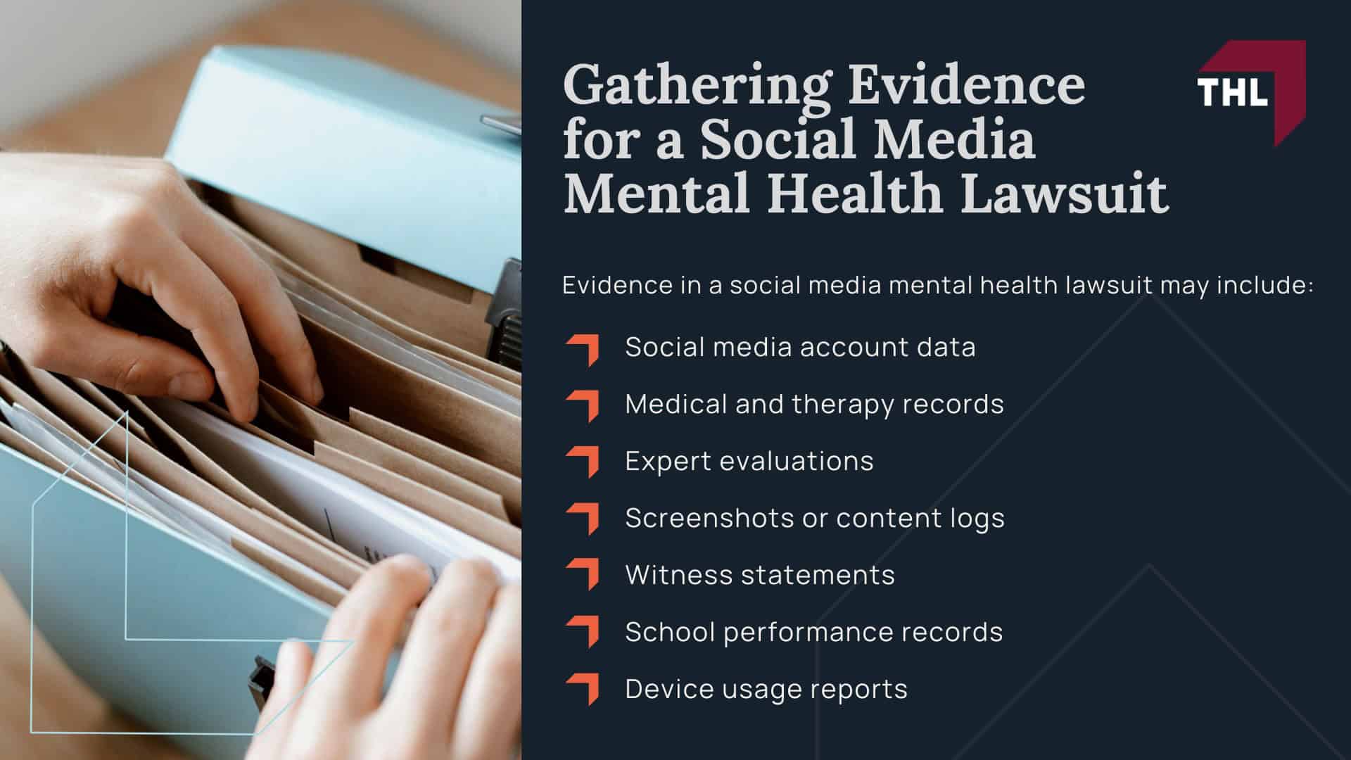 Social Media Mental Health Lawsuit - Overview of the Social Media Addiction Lawsuit - - torhoerman law; Social Media Mental Health Lawsuit - How Many Social Media Addiction Lawsuits Have Been Filed Current Status of the Social Media Harm MDL - torhoerman law; Who is Filing Social Media Mental Health Lawsuit Claims_ - torhoerman law; Social Media Mental Health Lawsuit - What Social Media Companies are Named in the Lawsuit_ - torhoerman law; Social Media Mental Health Lawsuit - Mental Health and Physical Harms Linked to Social Media Use - torhoerman law; Social Media Mental Health Lawsuit - Mental Health Issues Linked to Excessive Social Media Use - torhoerman law; Social Media Mental Health Lawsuit - Physical Harm Linked to Compulsive Social Media Use - torhoerman law; Social Media Mental Health Lawsuit - Do You Qualify for the Social Media Mental Health Lawsuit_ - torhoerman law; Social Media Mental Health Lawsuit - Gathering Evidence for a Social Media Mental Health Lawsuit - torhoerman law