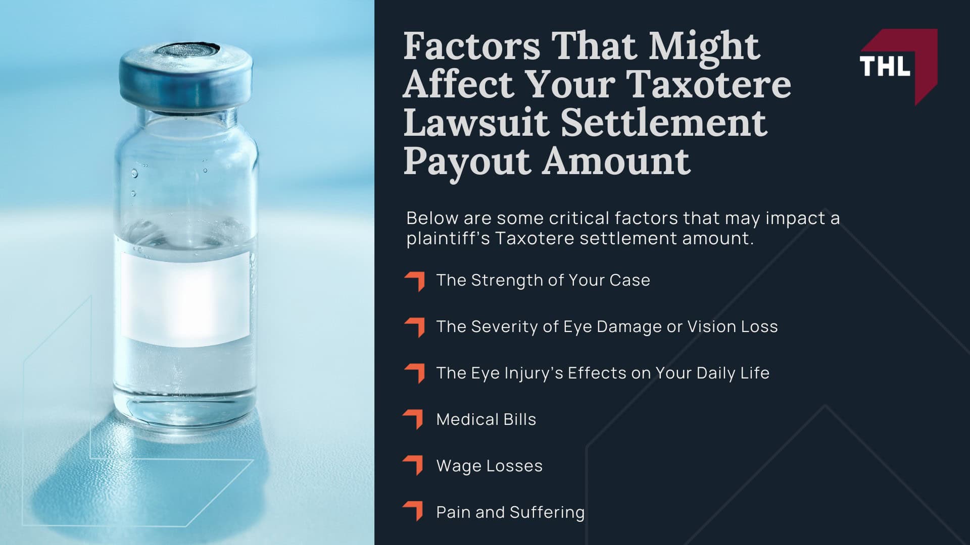 Taxotere Lawsuit Settlement Amounts - Average Taxotere Lawsuit Settlement Amount Projections - torhoerman law; Taxotere Lawsuit Settlement Amounts - Tier 1 Highest Severity – $150,000 to $400,000+ - torhoerman law; Taxotere Lawsuit Settlement Amounts - Tier 2 Moderate Severity – $75,000 to $150,000 - torhoerman law; Taxotere Lawsuit Settlement Amounts - Tier 3 Lower Severity – $20,000 to $75,000 - torhoerman law; Taxotere Lawsuit Settlement Amounts - Factors That Might Affect Your Taxotere Lawsuit Settlement Payout Amount - torhoerman law