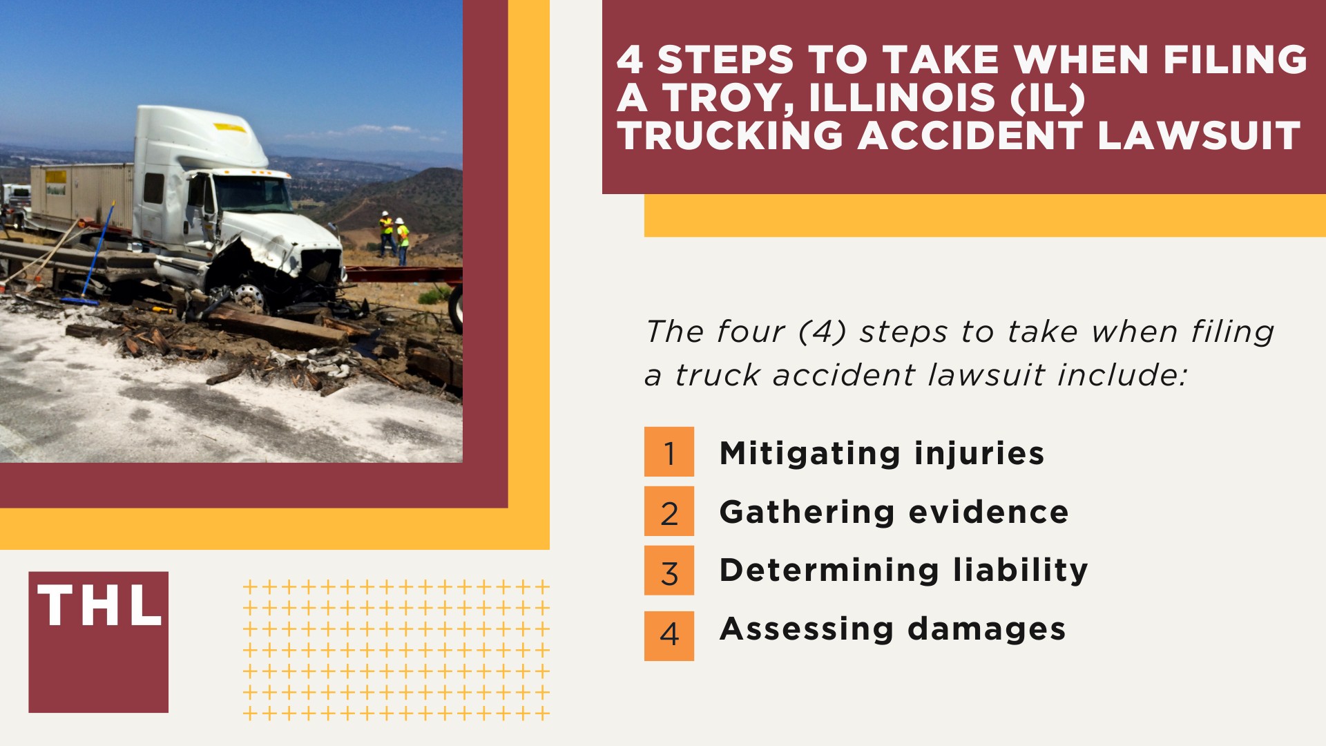 The #1 Troy Truck Accident Lawyer; Troy Truck Accident Lawyer; 6 Questions to Ask When Hiring a Troy Truck Accident Lawyer;  Commercial Truck Accidents in Troy, Illinois (IL); Truck Accident Facts & Statistics; Troy Commercial Trucking Rules & Safety Regulations for Truck Drivers; The 8 Most Common Causes of Truck Accidents in Troy, Illinois (IL); 4 Steps to Take When Filing a Troy, Illinois (IL) Trucking Accident Lawsuit