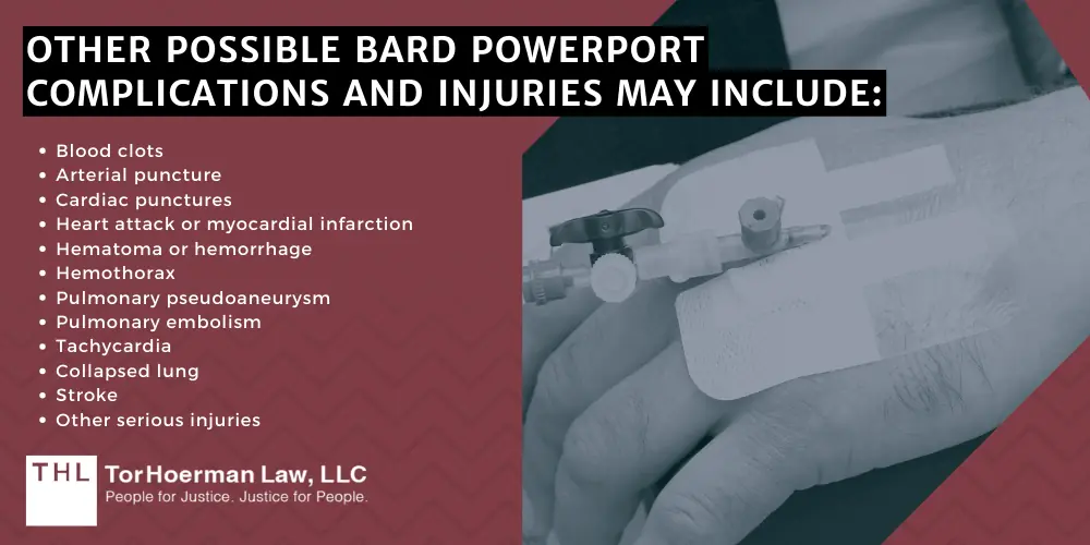 Other possible Bard PowerPort complications and injuries may include
