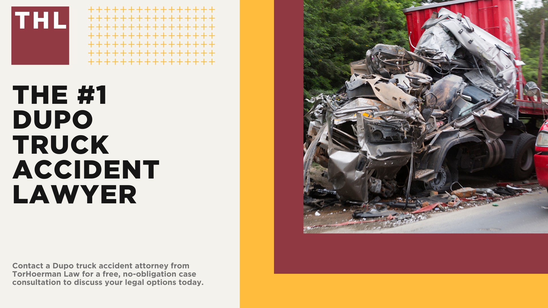 The #1 Dupo Truck Accident Lawyer; Dupo Truck Accident Lawyer; 6 Questions to Ask When Hiring a Dupo Truck Accident Lawyer; Commercial Truck Accidents in Dupo, Illinois (IL); Truck Accident Facts & Statistics; Dupo Commercial Trucking Rules & Safety Regulations for Truck Drivers; The 8 Most Common Causes of Truck Accidents in Dupo (IL); 4 Steps to Take When Filing a Dupo Trucking Accident Lawsuit; TORHOERMAN LAW The #1 Truck Accident Attorney Du Quoin Has to Offer!