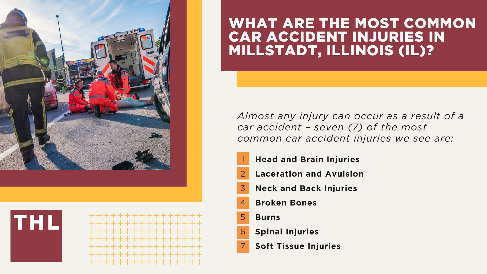 The #1 Millstadt Car Accident Lawyer; Involved in a Car Accident in Millstadt, IL; Millstadt Car Accident Statistics; What to Do After a Car Accident in Millstadt; What Are the Most Common Car Accident Injuries in Millstadt, Illinois (IL)