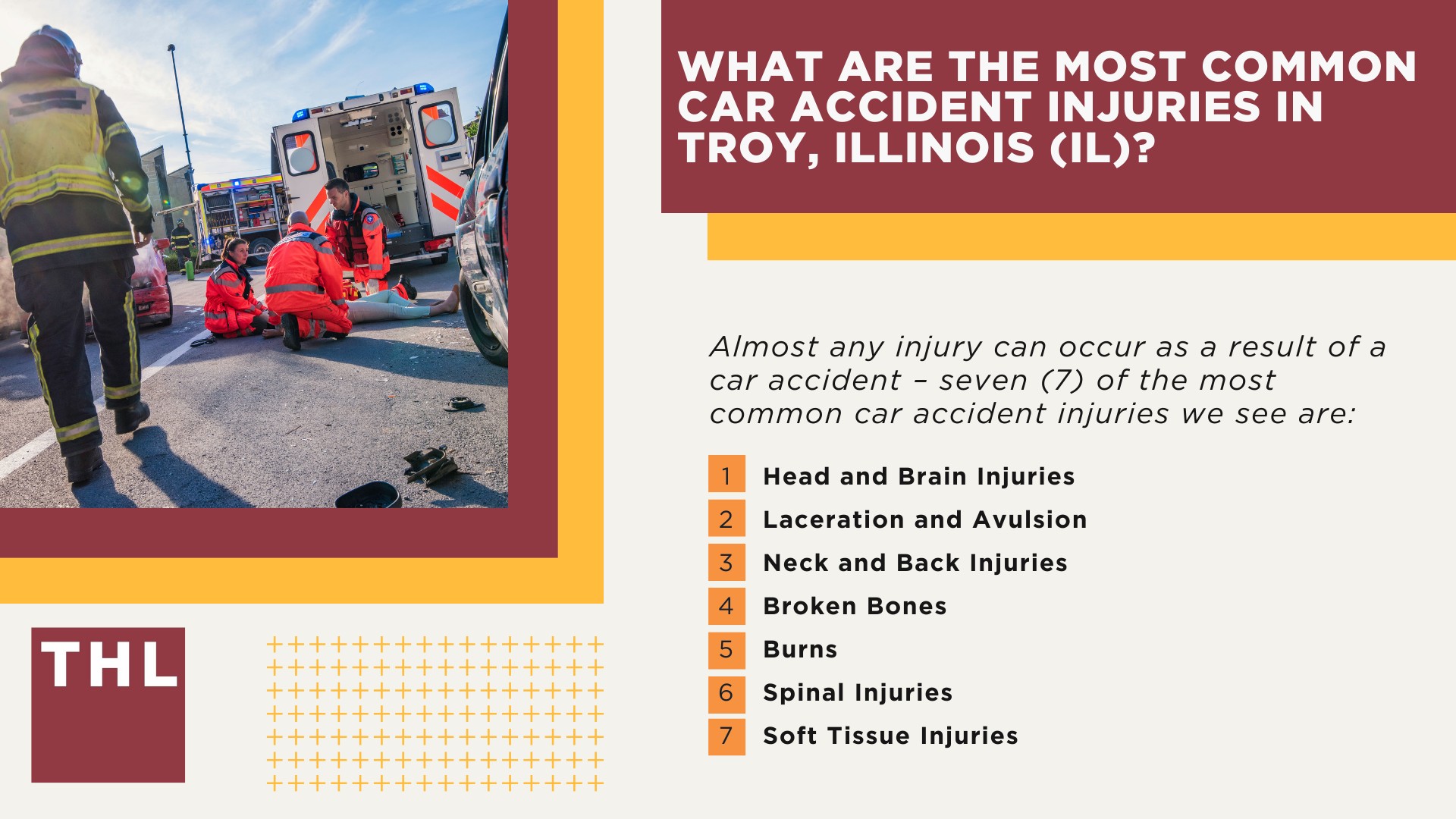 The #1 Troy Car Accident Lawyer; Involved in a Car Accident in Troy, IL; Troy Car Accident Statistics; What to Do After a Car Accident in Troy; What Are the Most Common Causes of Car Accidents in Troy, IL; What Are the Most Common Car Accident Injuries in Troy, Illinois (IL)