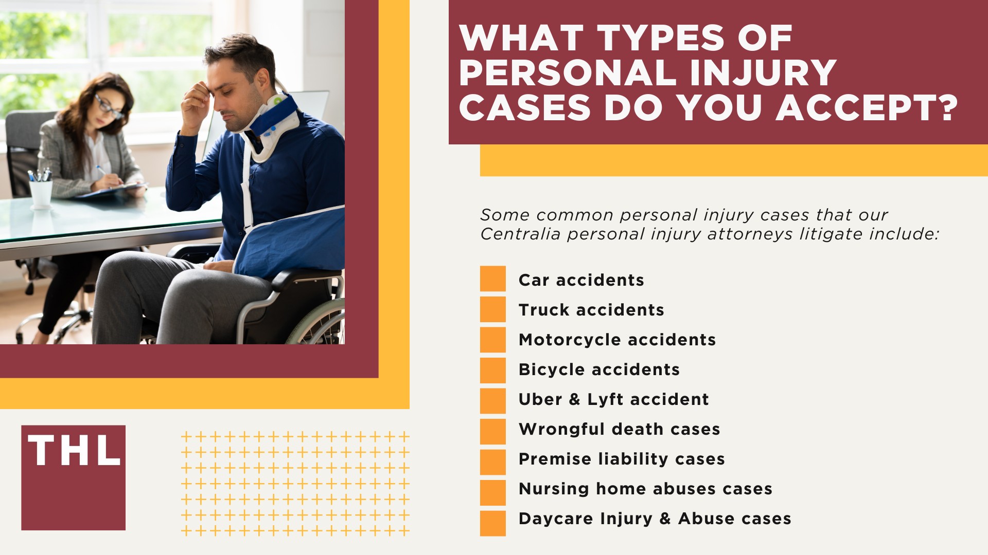 The #1 Centralia Personal Injury Lawyer; What Are the Benefits of Hiring a Personal Injury Lawyer in Centralia; What Are the Steps for Filing a Centralia Personal Injury Lawsuit; What Is a Centralia Personal Injury Lawyer’s Role; What Types of Personal Injury Cases Do You Accept