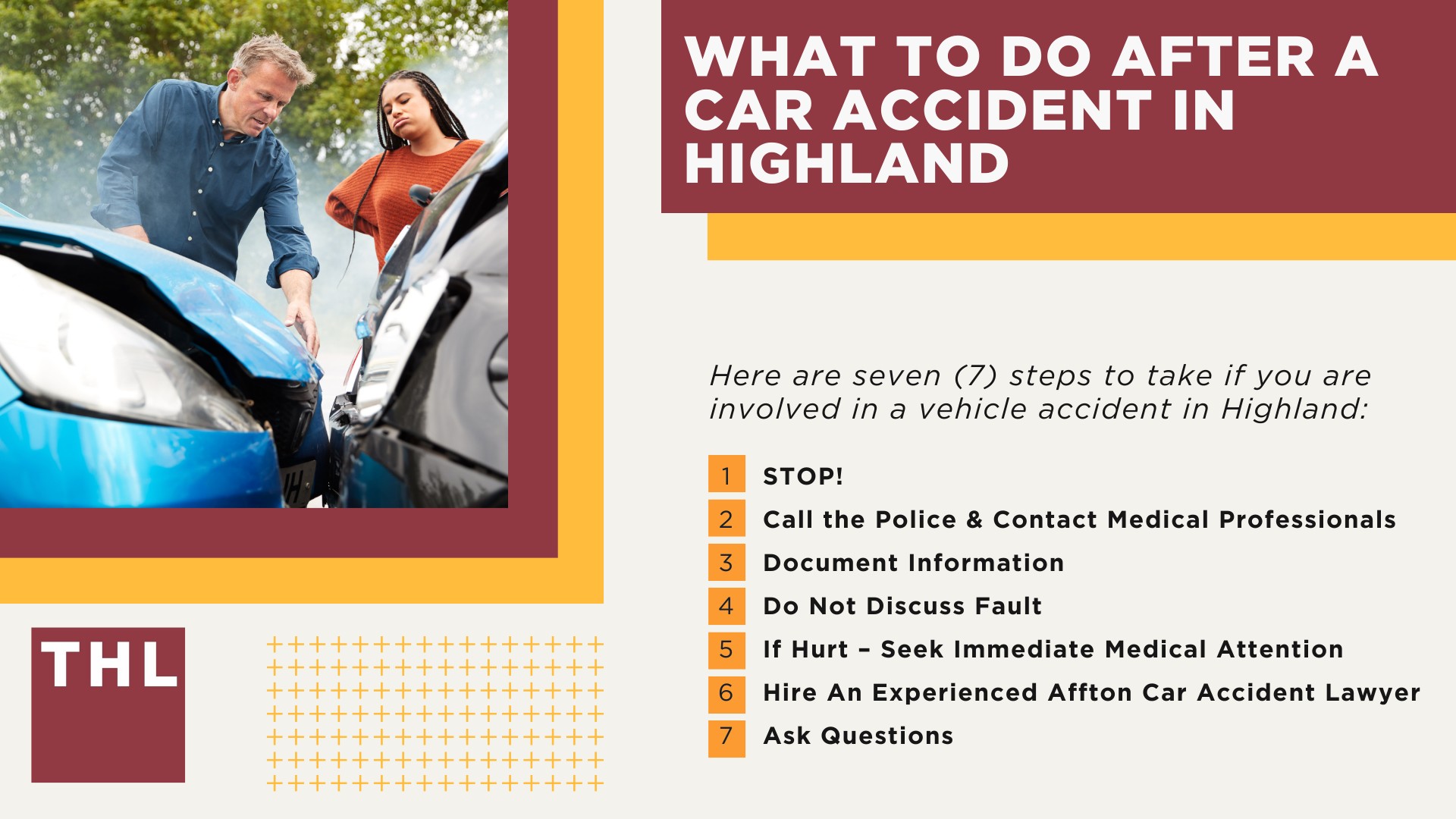 The #1 Highland Car Accident Lawyer; Involved in a Car Accident in Highland, IL; Highland Car Accident Statistics; What to Do After a Car Accident in Highland