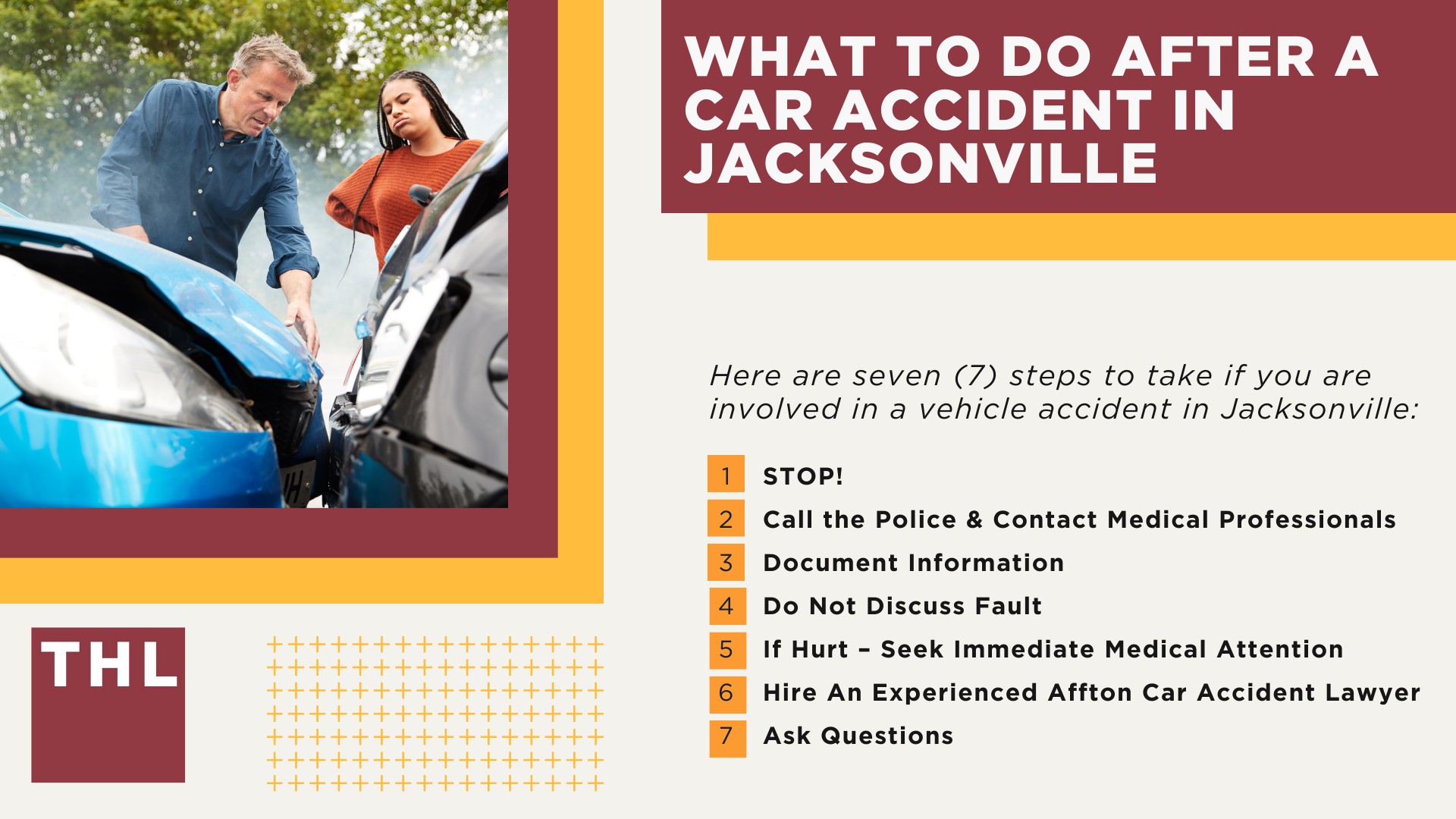 The #1 Jacksonville Car Accident Lawyer; Involved in a Car Accident in Jacksonville, IL; Jacksonville Car Accident Statistics; What to Do After a Car Accident in Jacksonville