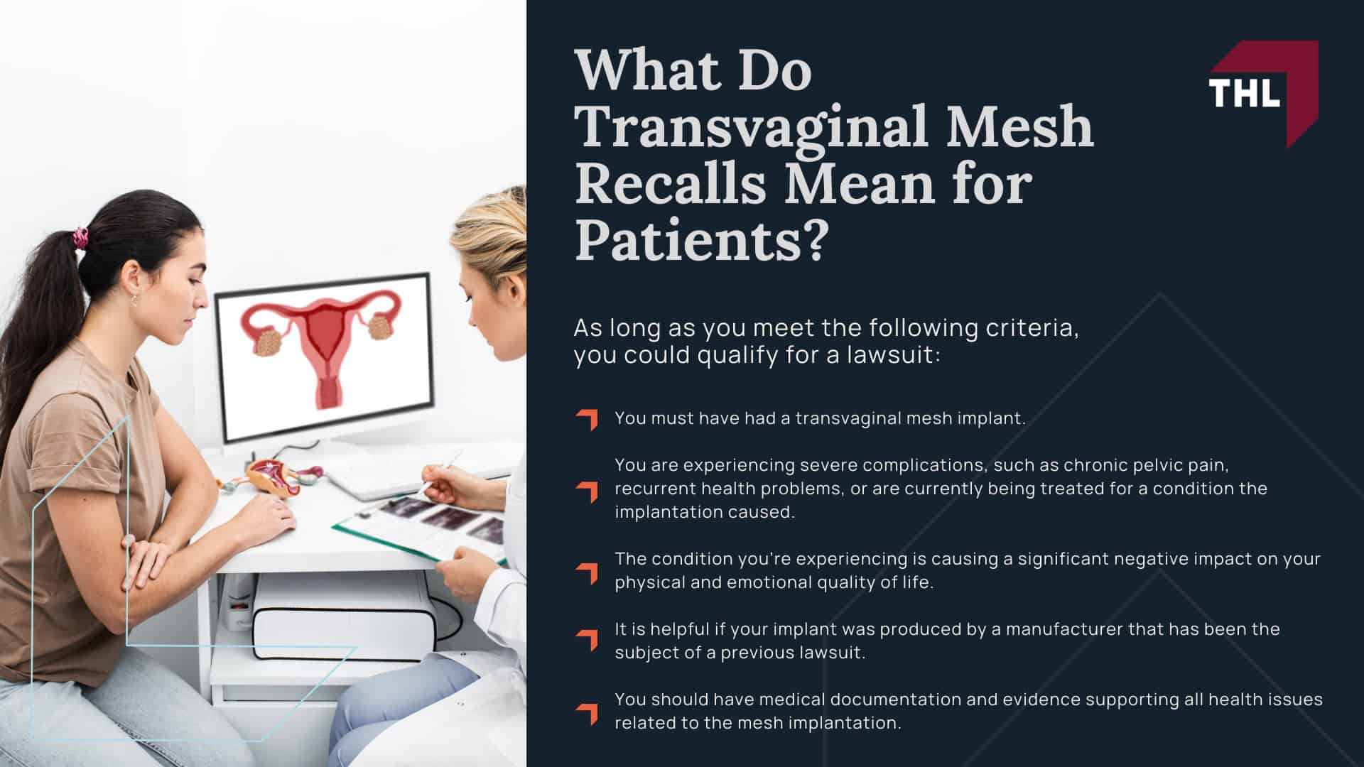 Transvaginal Mesh Recall Guide - What Are the Issues Concerning Transvaginal Mesh Implants_ - torhoerman law; Transvaginal Mesh Recall Guide - What Are the Complications Associated With Vaginal Mesh Implants_ - torhoerman law; Transvaginal Mesh Recall Guide - Understanding Transvaginal Mesh Lawsuits - torhoerman law; Transvaginal Mesh Recall Guide - The Timeline of Transvaginal Mesh Implant Recalls - torhoerman law; Transvaginal Mesh Recall Guide - What Do Transvaginal Mesh Recalls Mean for Patients_ - torhoerman law
