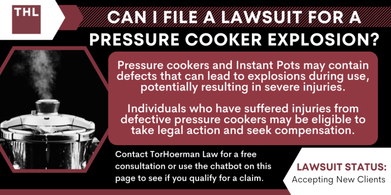 Can I File a Lawsuit for a Pressure Cooker Explosion; Pressure Cooker Explosion; Pressure Cooker Explosions; Pressure Cooker Lawsuit; Exploding Pressure Cookers; Lawsuits For Pressure Cooker Explosions And Injuries; Why Do Defective Pressure Cookers Explode; Common Pressure Cooker Injuries; Do You Qualify For A Defective Pressure Cooker Lawsuit