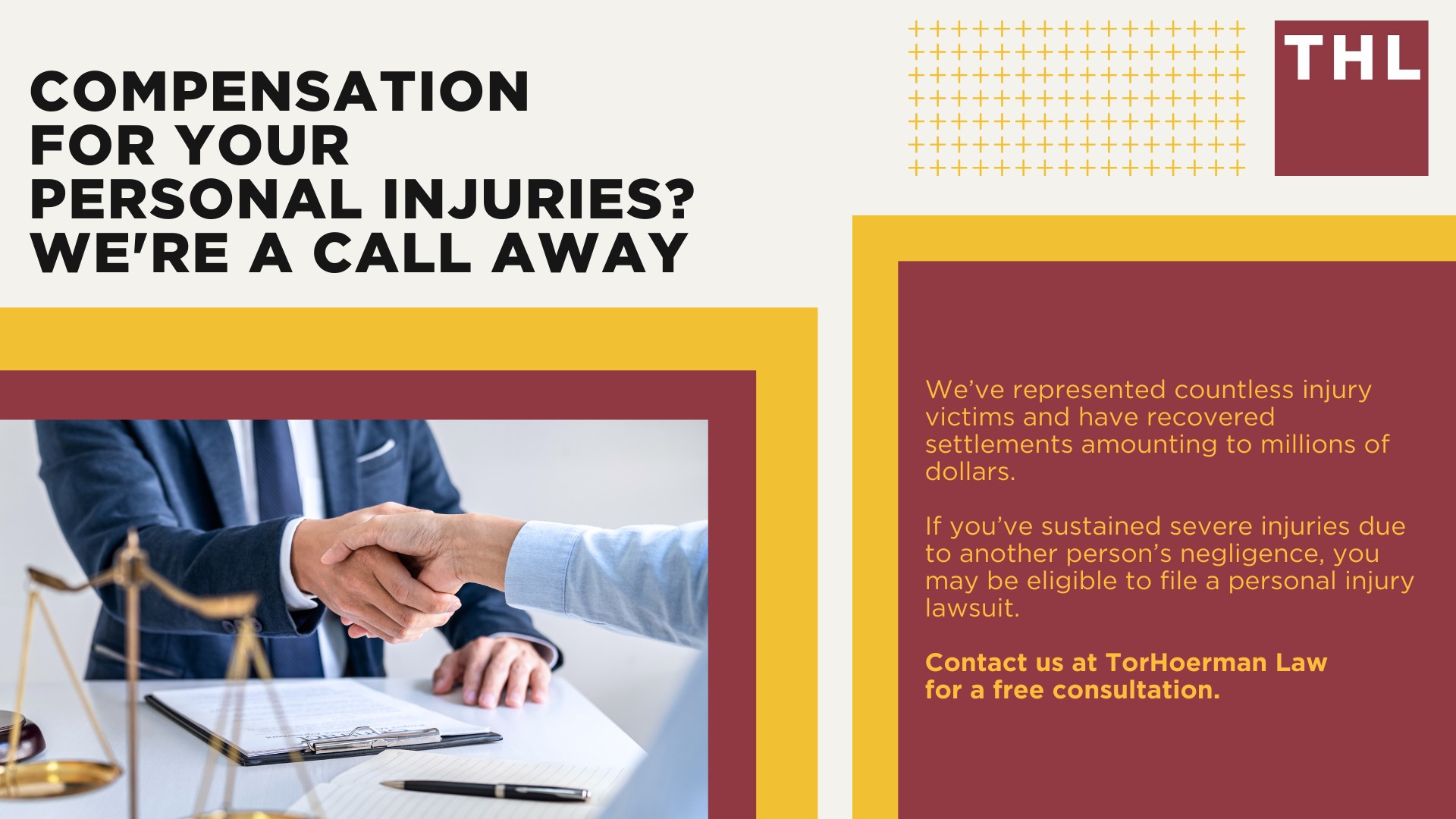 What Is a Personal Injury Lawyer; What Does a Personal Injury Lawyer Do; Examples of Cases a Personal Injury Law Firm Handles; How To Find the Right Personal Injury Lawyer; Compensation for Your Personal Injuries_ We're a Call Away