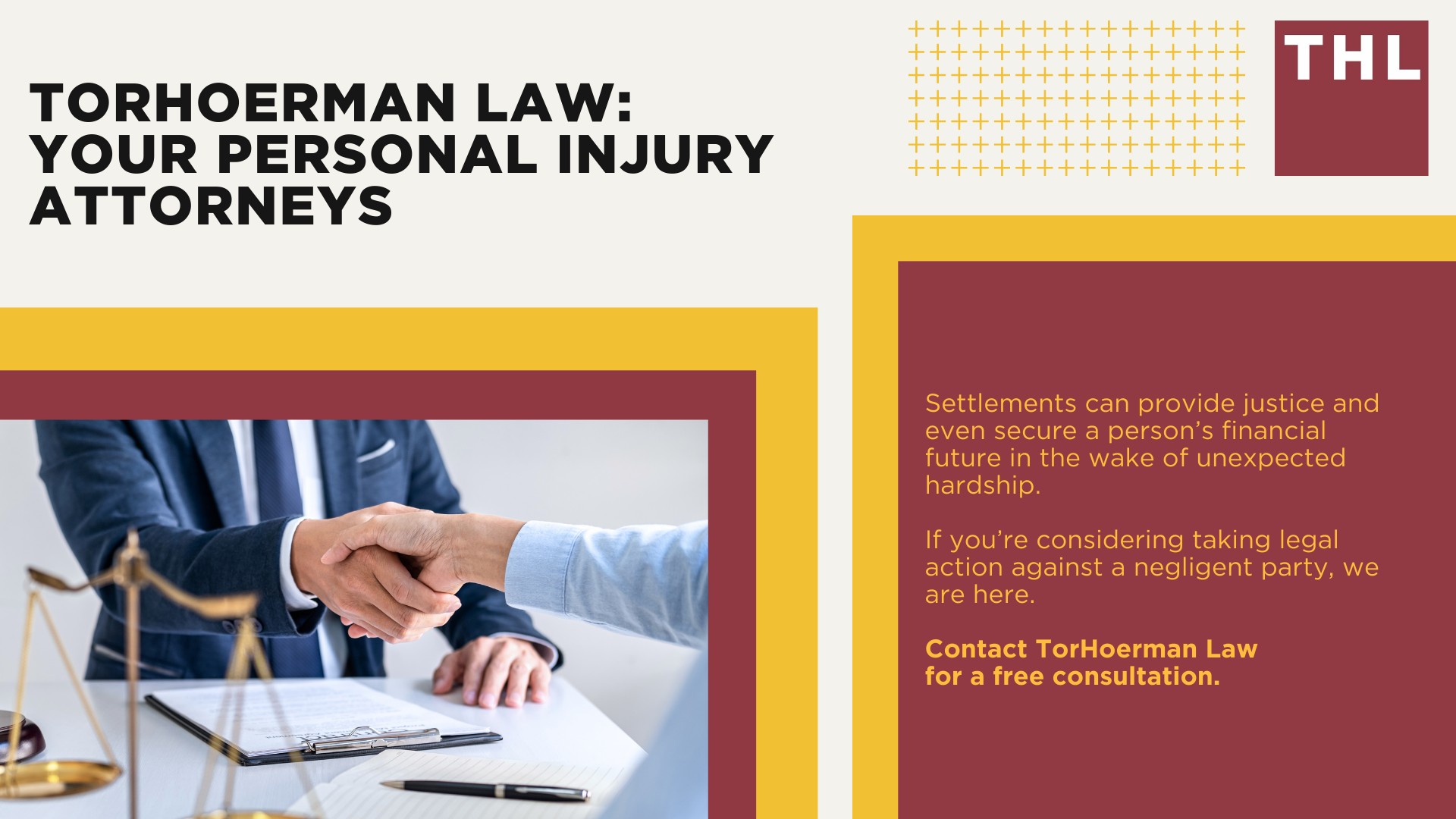 The Different Types of Damages; Factors That Can Influence a Personal Injury Settlement Amount; Methods Used in Determining Compensation; Are Personal Injury Settlements Taxable; Lump Sum vs Structured Settlements; How an Experienced Attorney Can Help You Maximize and Recover Your Settlement; TorHoerman Law_ Your Personal Injury Attorneys