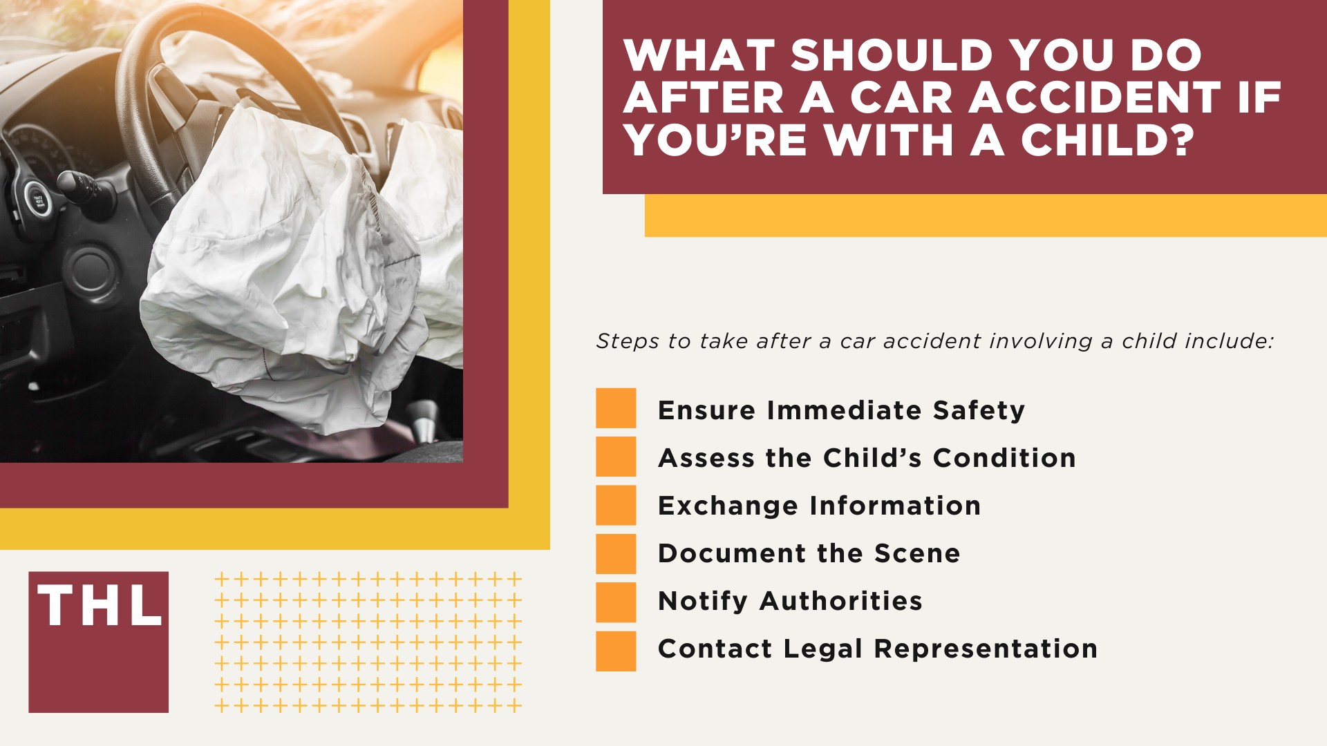 The Long-Term Impact of Car Accident Injuries; Keeping Your Child Safe in the Car; What To Do With a Car Seat After an Accident; Challenges in a Car Accident Involving a Child; How Car Accident Claims Differ When a Child Is Involved; The Importance of Choosing the Right Car Accident Attorney; What Should You Do After a Car Accident If You’re With a Child 