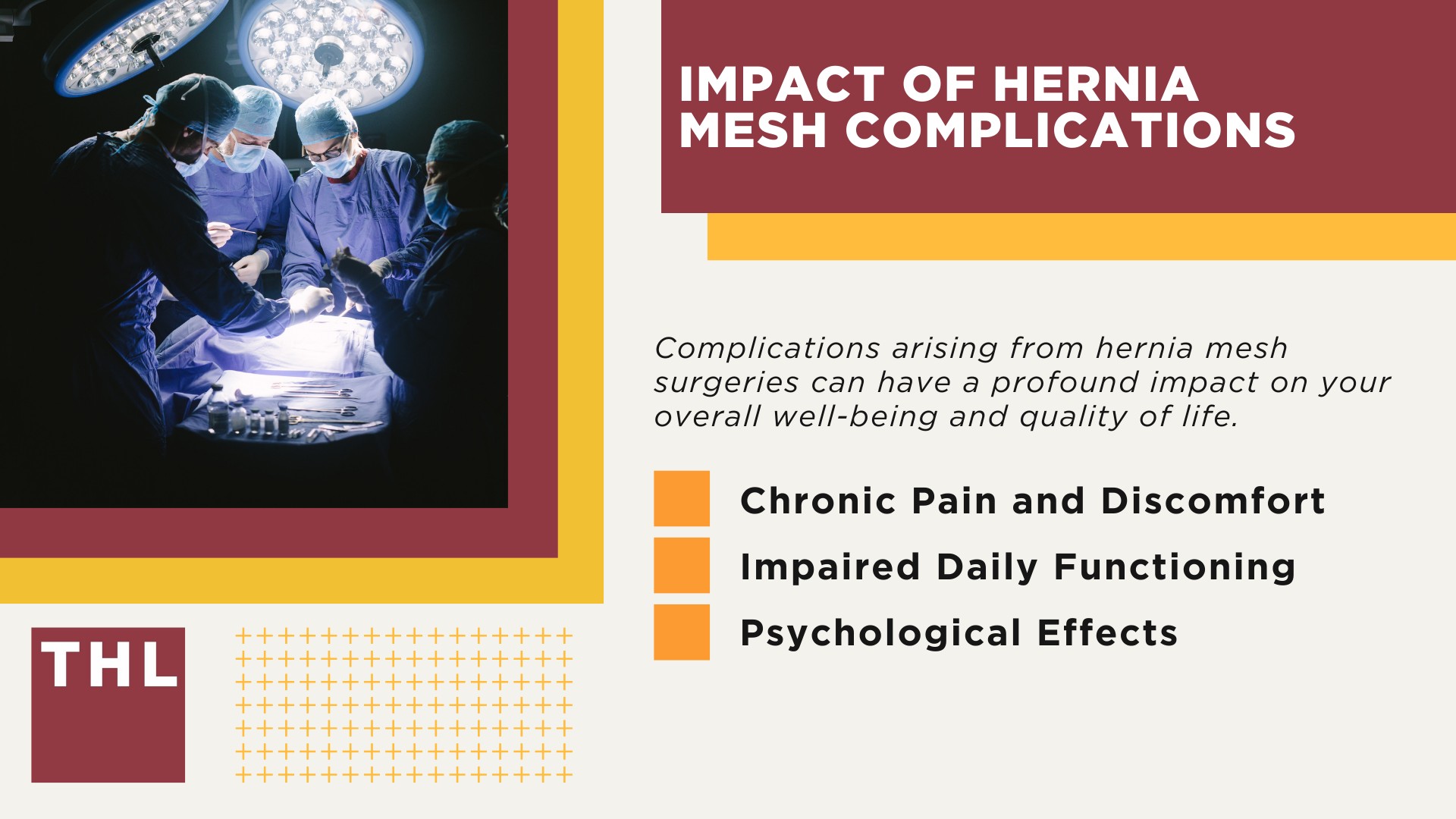 The Use of Surgical Mesh in Hernia Repair Surgery; The Use of Surgical Mesh in Hernia Repair Surgery; Impact of Hernia Mesh Complications 