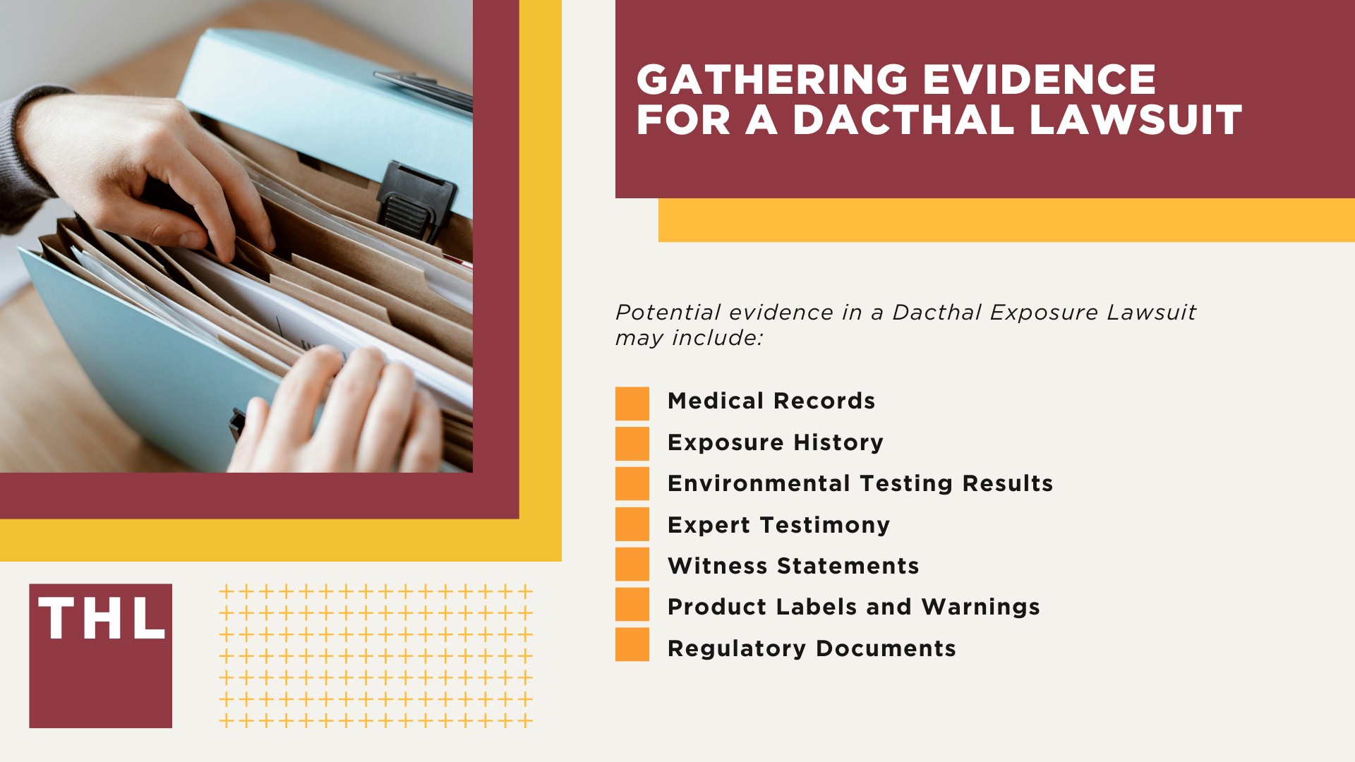 What is Dacthal (DCPA); Environmental Protection Agency (EPA) Bans Dacthal Due to Serious Risks; Dacthal's Health Risks Explained; Do You Qualify for the Dacthal Pesticide Lawsuit; Gathering Evidence for a Dacthal Lawsuit