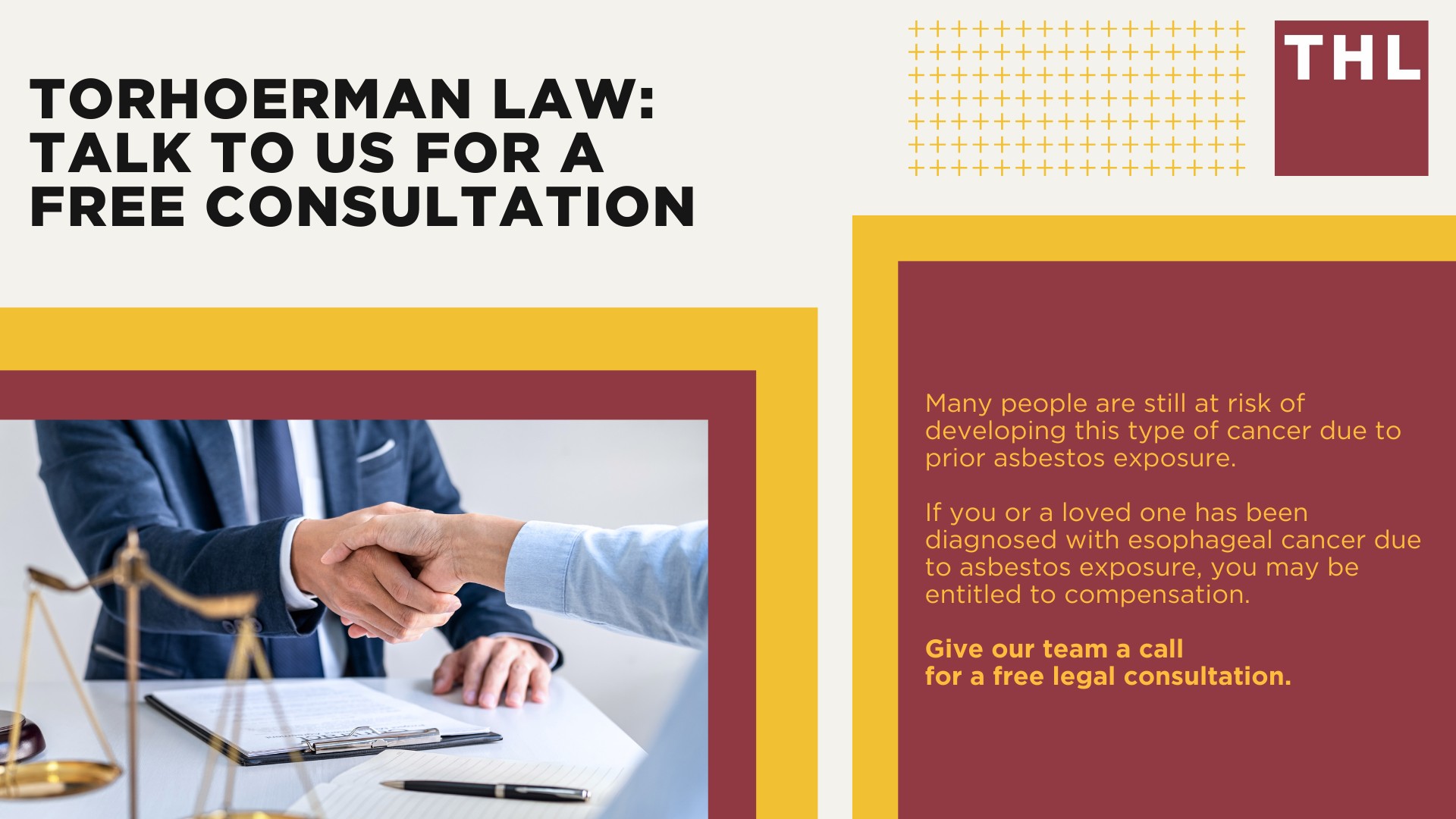 Understanding the Widespread Use of Asbestos; Common Applications of Asbestos; How Does Asbestos Cause Esophageal Cancer; Diagnosing Esophageal Cancer; Different Types of Esophageal Cancer; Esophageal Cancer Treatment Options; The Impact of Esophageal Cancer on the Victim's Life; Could You Take Legal Action for Asbestos-Induced Esophageal Cancer; Potential Compensation in Asbestos Lawsuits; TorHoerman Law_ Talk to Us for a Free Consultation