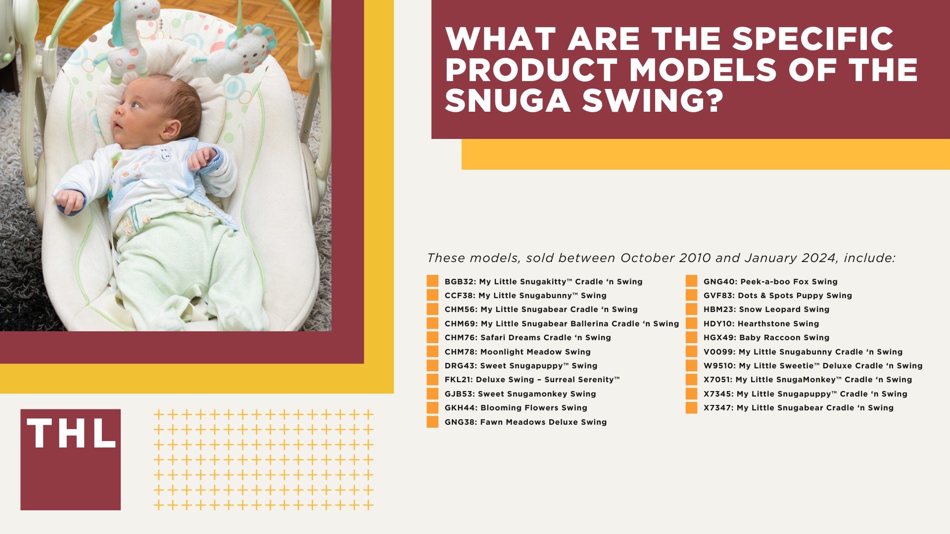 About the Fisher-Price Snuga Swings Recall; What Stores Sold the Snuga Infant Swings; What are the Specific Product Models of the Snuga Swing