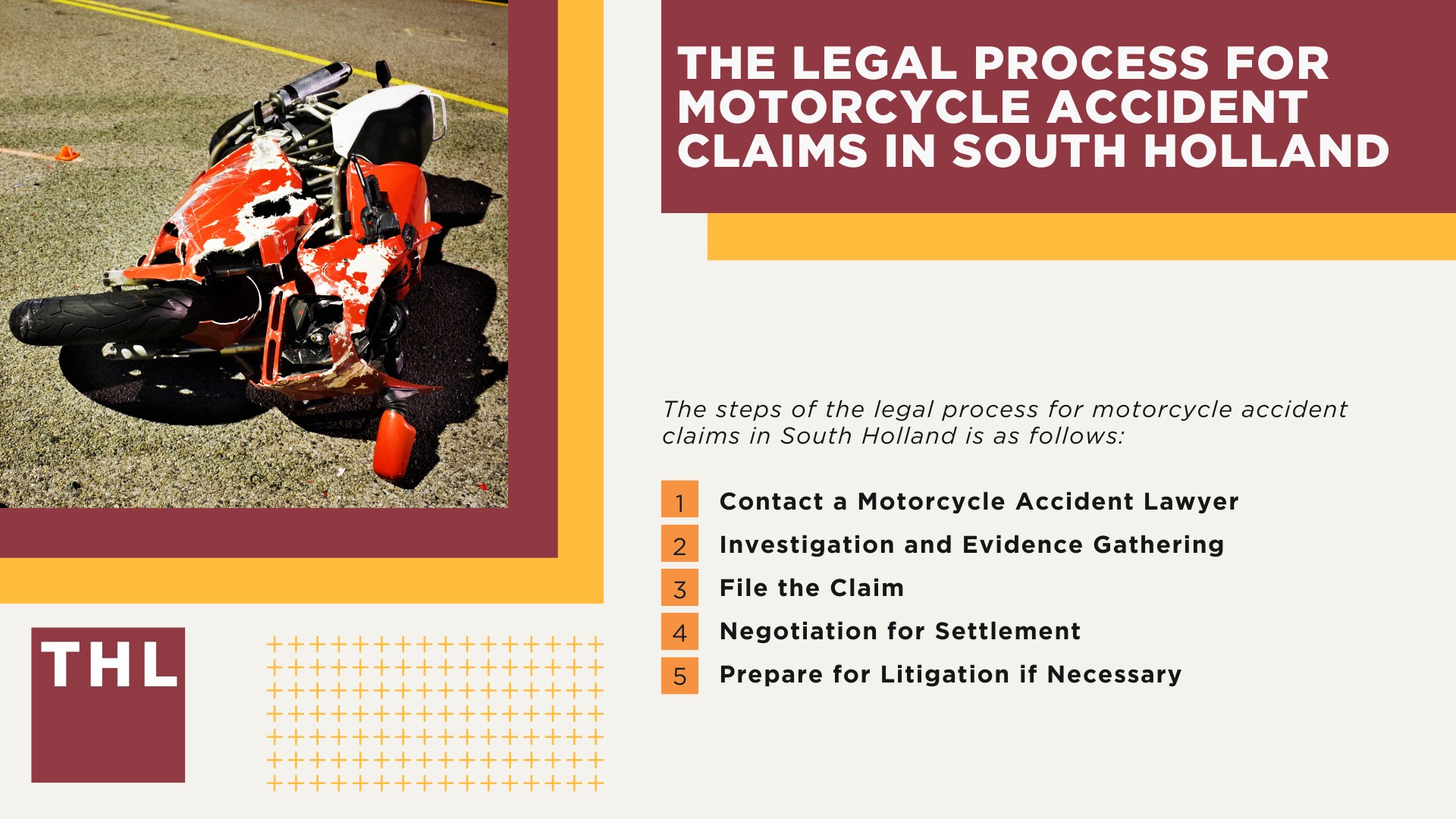 South Holland Bike Accident Lawyer; Meet Our South Holland Motorcycle Accident Lawyers; Our Founder and Experienced South Holland Motorcycle Accident Lawyer_ Tor Hoerman; Our South Holland Motorcycle Accident Lawyers Get Results; How Much Does it Cost to Hire a South Holland Motorcycle Accident Lawyer; Steps to Take After a Motorcycle Accident in South Holland; Evidence in Motorcycle Accident Cases; Damages in a South Holland Motorcycle Accident Claim; The Legal Process for Motorcycle Accident Claims in South Holland