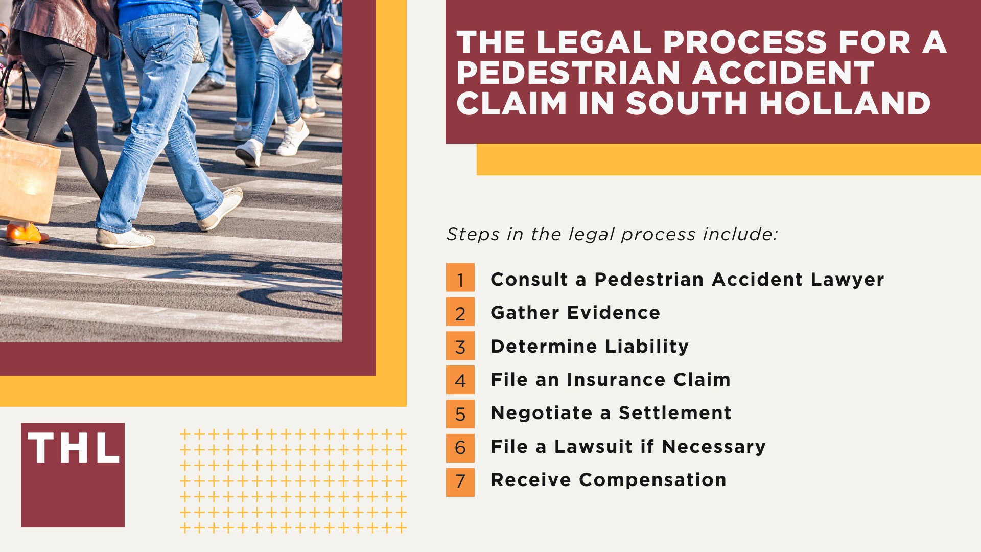 South Holland Pedestrian Accident Lawyer; Meet Our South Holland Pedestrian Accident Lawyers; How Much Does it Cost to Hire a South Holland Pedestrian Accident Attorney; How Much Does it Cost to Hire a South Holland Pedestrian Accident Attorney; What To Do After a Pedestrian Accident in South Holland; Evidence in Pedestrian Accident Claims; Damages in a Pedestrian Accident Lawsuit; The Legal Process for a Pedestrian Accident Claim in South Holland