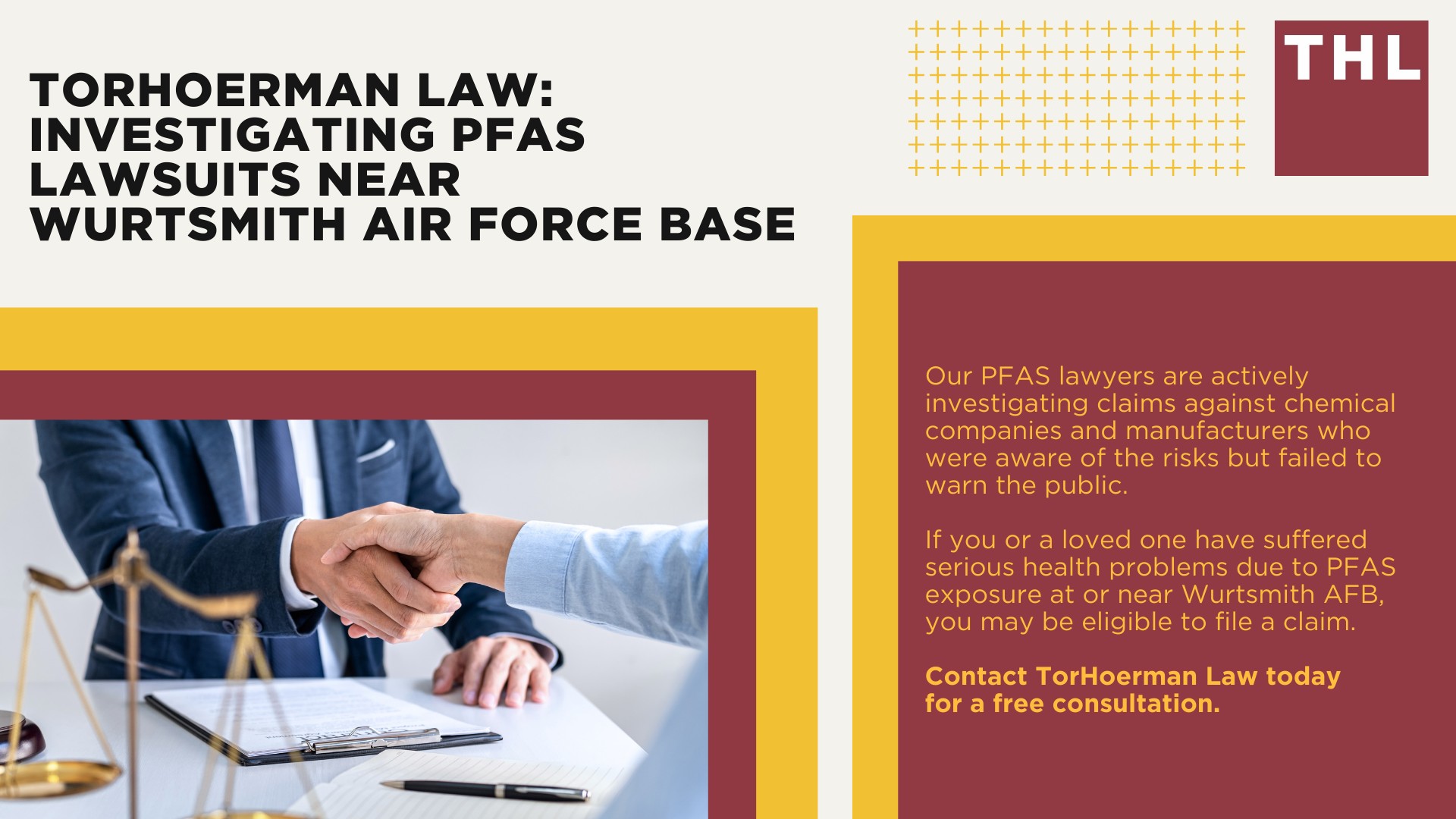 PFAS Contamination at Wurtsmith Air Force Base; Historical Use of Firefighting Foam at Wurtsmith AFB; Extent of PFAS Contamination at Wurtsmith AFB; Health Risks Linked to PFAS Exposure; What Are PFAS Chemicals and Why Are They Dangerous; Health Effects of PFAS Exposure; PFAS Litigation_ An Overview; Who Are Potential Defendants in PFAS Lawsuits; Do You Qualify for the Wurtsmith Air Force Base PFAS Lawsuit; Gathering Evidence for a PFAS Claim; TorHoerman Law_ Investigating PFAS Lawsuits Near Wurtsmith Air Force Base