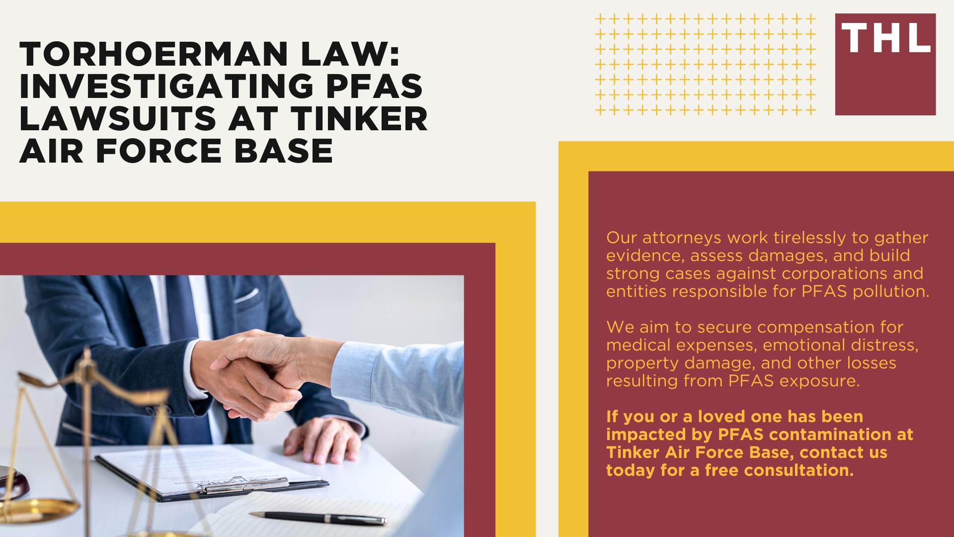PFAS Contamination Detected at Dangerous Levels in Tinker AFB Groundwater; What are PFAS Chemicals and Why are they Dangerous; Health Risks Associated with PFAS Exposure; Overview of the PFAS Litigation; Key Defendants; Broader Goals of the PFAS Litigation; Do You Qualify For the Tinker Air Force Base PFAS Lawsuit; Gathering Evidence for a PFAS Claim; TorHoerman Law_ Investigating PFAS Lawsuits at Tinker Air Force Base