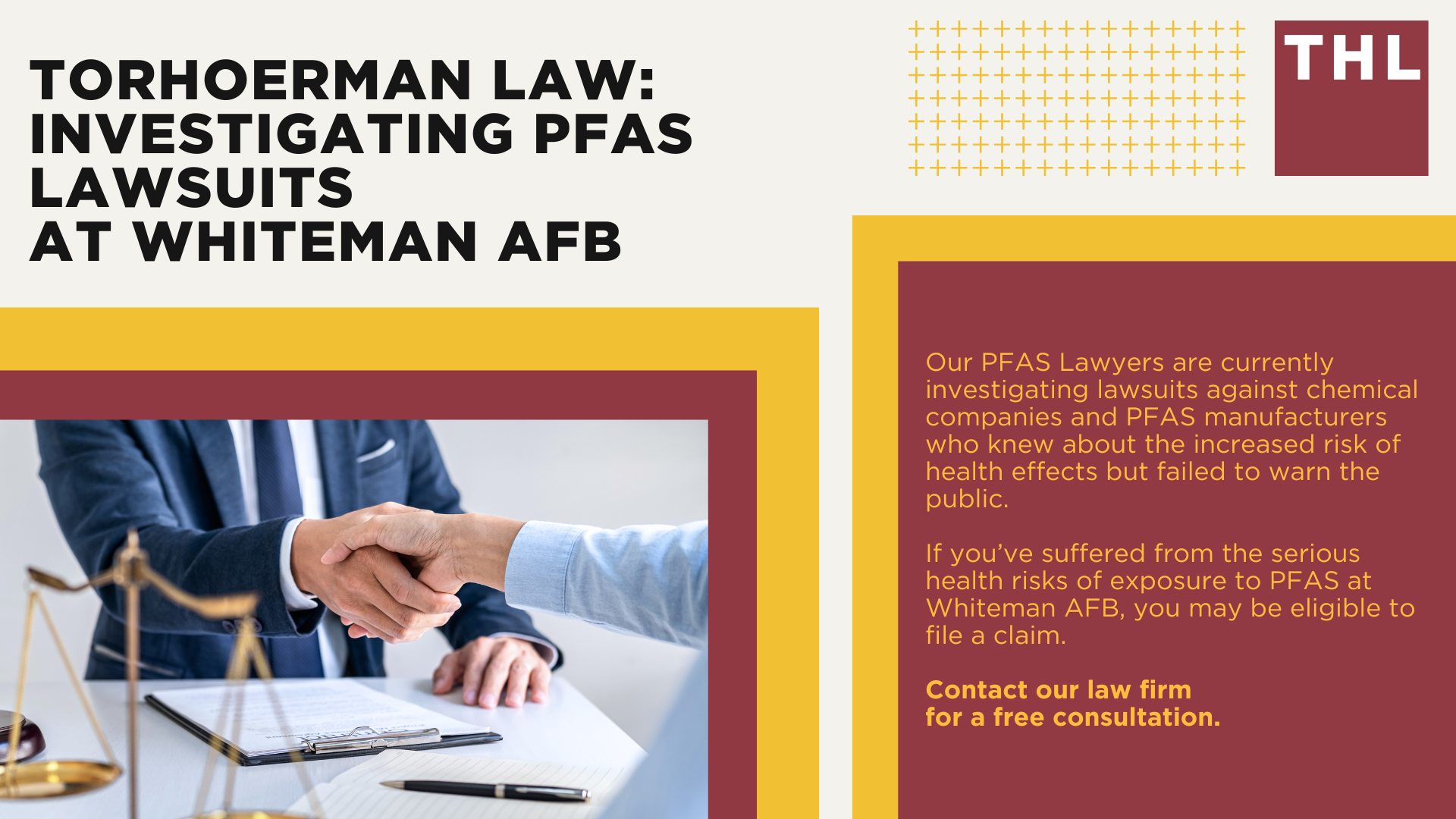 Who are Potential Defendants in PFAS Lawsuits?; Do You Qualify for a Whiteman Air Force Base PFAS Lawsuit; What are PFAS Chemicals and Why are they Dangerous?; Health Effects of PFAS Exposure; Gathering Evidence for a PFAS Claim; TorHoerman Law_ Investigating PFAS Lawsuits at Whiteman AFB