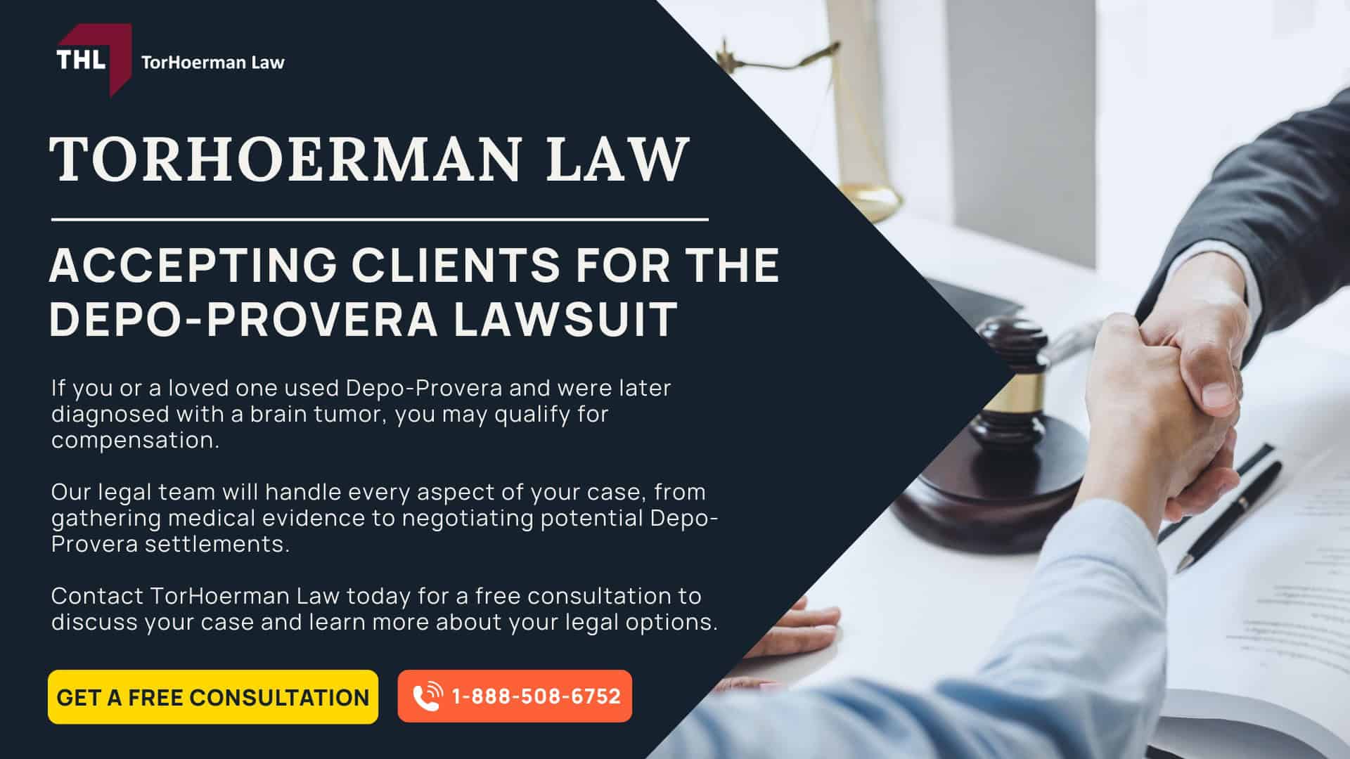 The Developmental, Regulatory, and Medical History of Depo-Provera; The Developmental, Regulatory, and Medical History of Depo-Provera; Legal and Medical Implications of the Study; Do You Qualify for the Depo-Provera Brain Tumor Lawsuit?; Evidence in a Depo-Provera Lawsuit; Potential Damages in a Depo-Provera Lawsuit; TorHoerman Law: Accepting Clients for the Depo-Provera Lawsuit