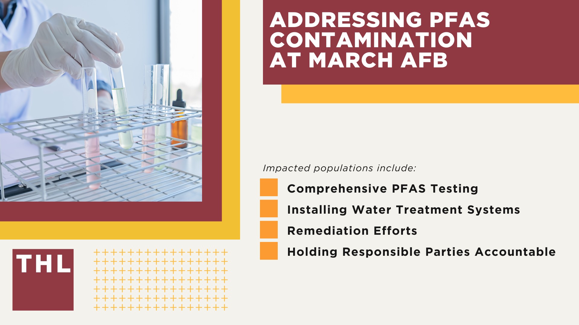 PFAS Chemicals at Dangerous Levels in March Air Force Base Groundwater; PFAS Levels Detected at March AFB; Impacted Populations at March AFB; Addressing PFAS Contamination at March AFB