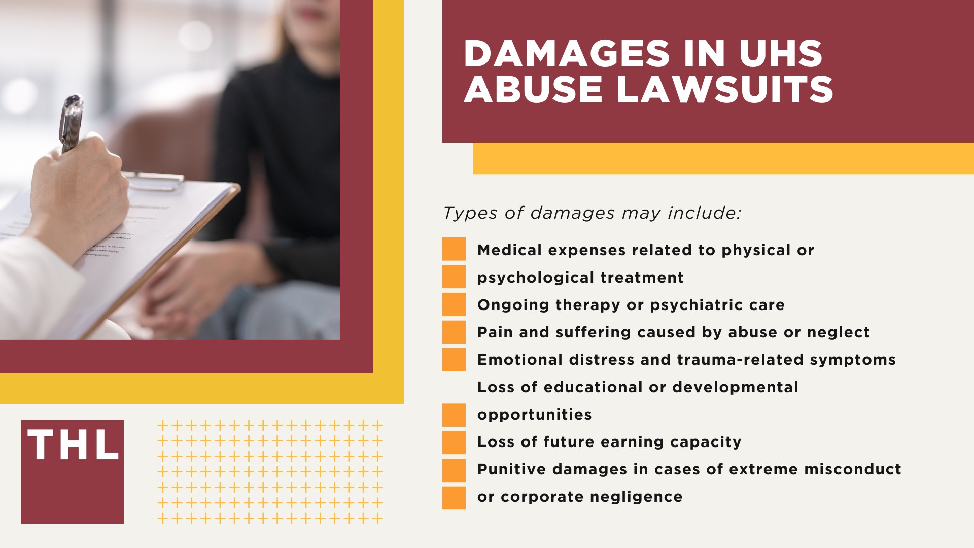 An Overview of the Universal Health Services Lawsuit Investigation; What Mental Hospitals and Psychiatric Facilities are Named in Lawsuits; What Types of Abuse are Claimed in These Lawsuits; The Lasting Impact on Survivors and Their Families; Psychological and Emotional Trauma; Disruption of Education and Development; Do You Qualify for a UHS Lawsuit; Gathering Evidence for Legal Action; Damages in UHS Abuse Lawsuits