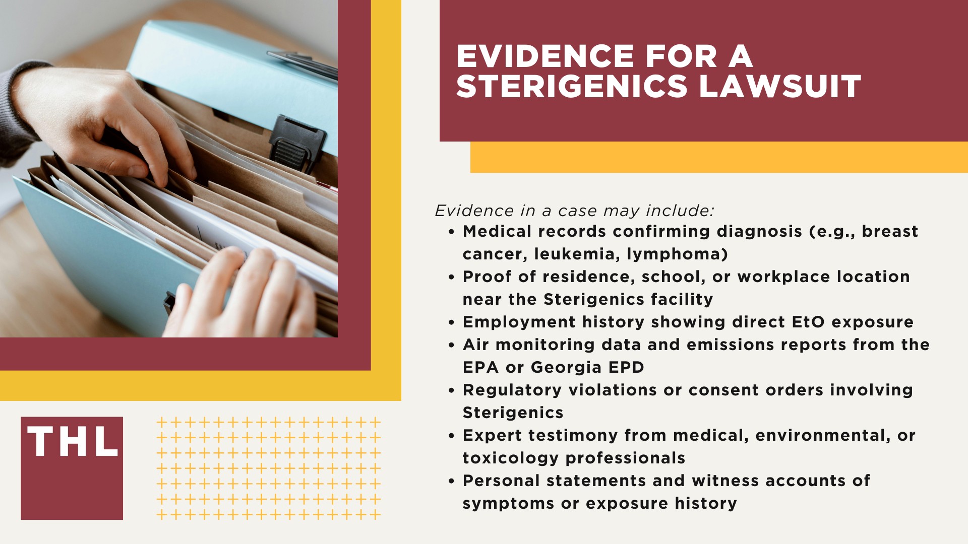 Sterigenics Ethylene Oxide Lawsuit Overview; Medical Conditions Linked to Ethylene Oxide Exposure; Do You Qualify for a Sterigenics Ethylene Oxide Lawsuit; Evidence for a Sterigenics Lawsuit;
