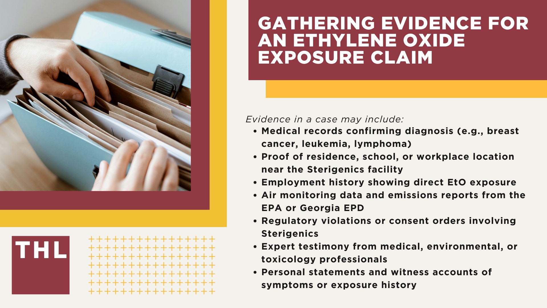 Sterigenics Atlanta Lawsuit Overview; Medical Conditions Linked to Ethylene Oxide Exposure; Symptoms of Exposure to Ethylene Oxide; Do You Qualify for a Sterigenics Atlanta Lawsuit; Gathering Evidence for an Ethylene Oxide Exposure Claim