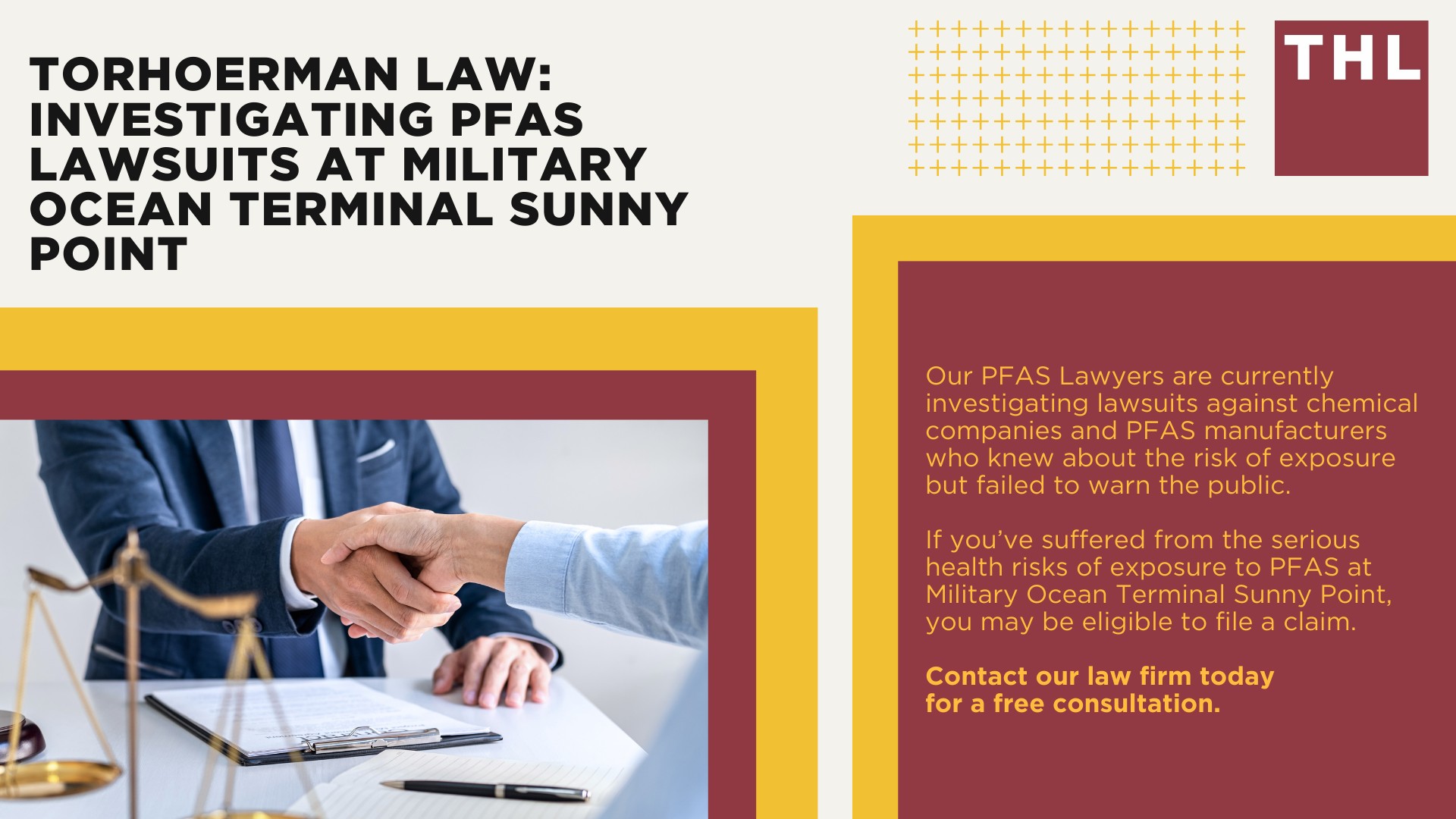 PFAS Contamination at Military Ocean Terminal Sunny Point; PFAS Contamination at Military Ocean Terminal Sunny Point (2); PFAS Chemicals_ An Overview; Health Risks Posed by PFAS Exposure; Do You Qualify for a Military Ocean Terminal Sunny Point PFAS Lawsuit; Gathering Evidence for a PFAS Claim; TorHoerman Law_ Investigating PFAS Lawsuits at Military Ocean Terminal Sunny Point