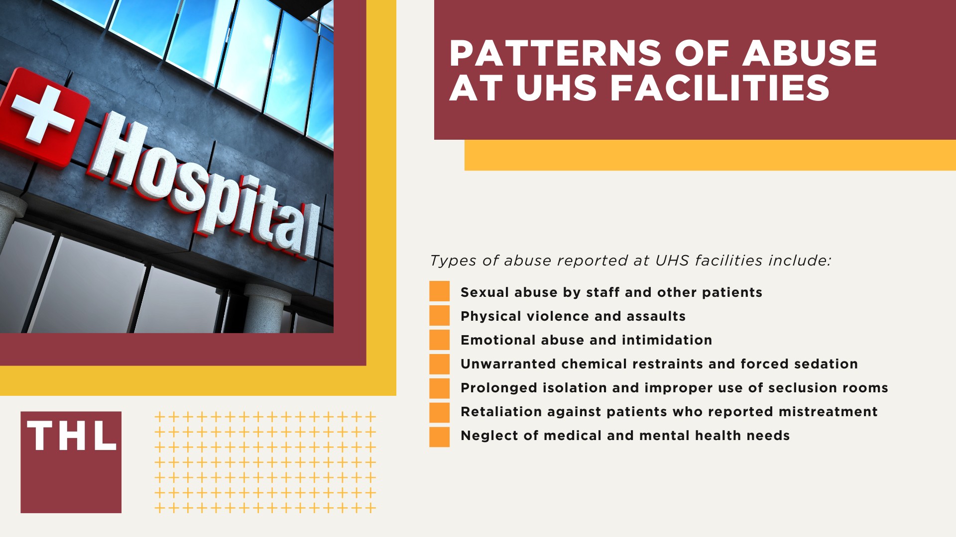 An Overview of the Streamwood Hospital Abuse Lawsuit; Gathering Evidence for the Streamwood Behavioral Health Hospital Lawsuit; Damages in UHS Abuse Lawsuits; Universal Health Services_ Facing Countless Lawsuits Involving Multiple Psychiatric Hospitals; Patterns of Abuse at UHS Facilities