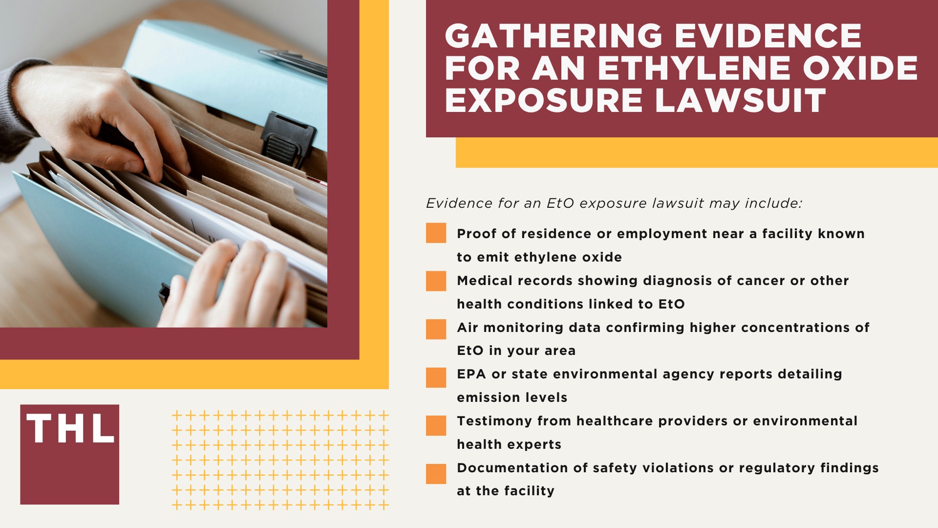 Commercial Sterilization Facility Ethylene Oxide Exposure_ Overview; What Commercial Sterilization Facilities Emit Dangerous Levels of Ethylene Oxide; Health Effects of Human Exposure to Ethylene Oxide Emissions; Symptoms of Exposure to Ethylene Oxide; Types of Cancer Linked to Ethylene Oxide Exposure; Non-Cancer Risks Linked to Ethylene Oxide Exposure; Do You Qualify for the Ethylene Oxide Sterilization Lawsuit; Gathering Evidence for an Ethylene Oxide Exposure Lawsuit