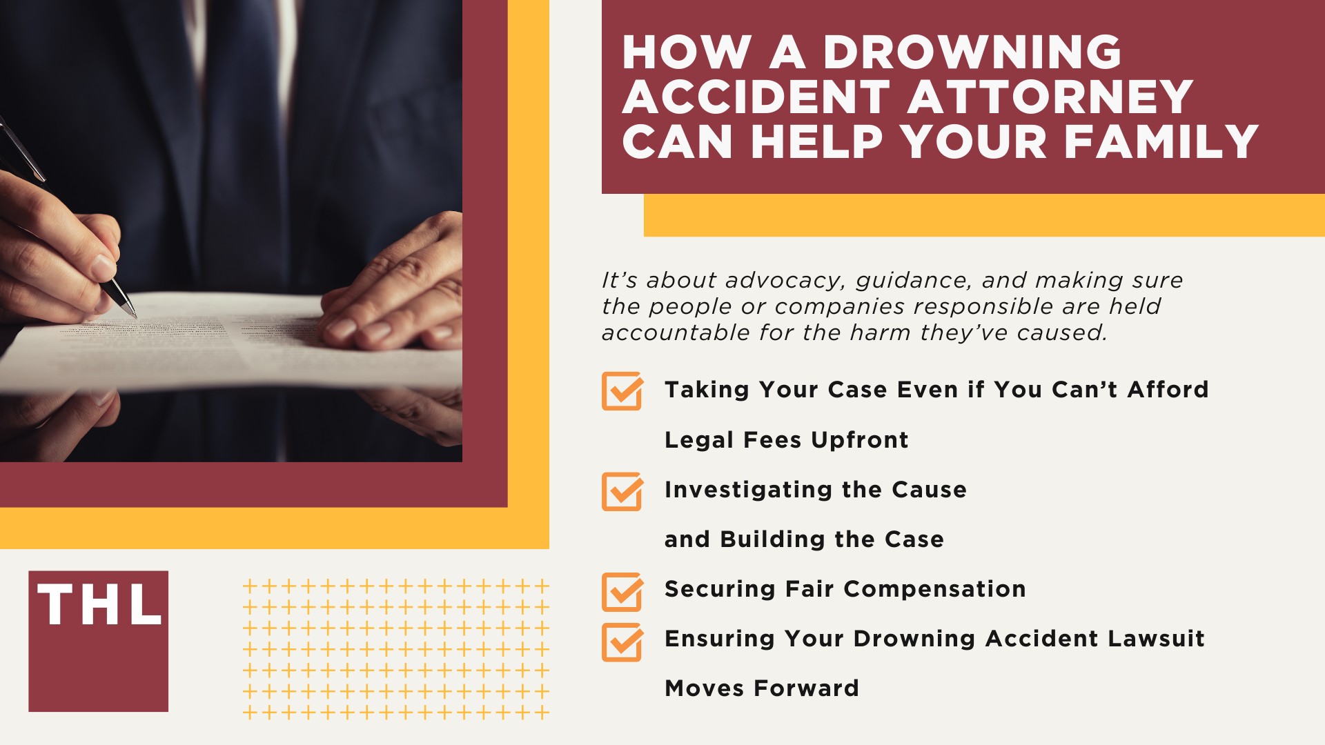 Where Drowning Accidents Happen; Non-Fatal and Fatal Drowning Injuries; What Legally Qualifies as Negligence in a Drowning Case; The Types of Drowning Accident Cases We Handle; The Legal Process_ What To Expect When You File a Drowning Accident Lawsuit; How a Drowning Accident Attorney Can Help Your Family