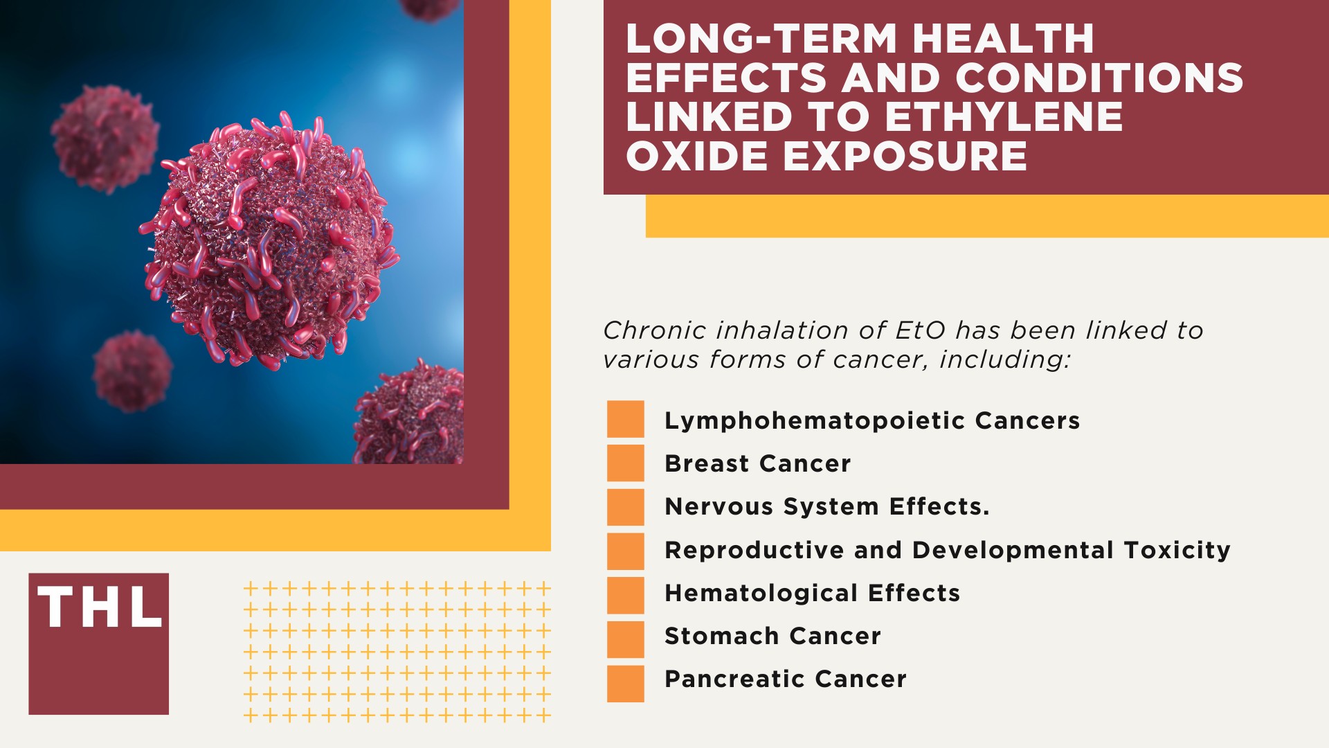 Community Exposure to Ethylene Oxide: Long-Term Health Effects and Environmental Impact; The EtO Sterilization Process; Short-Term Health Effects and Symptoms of EtO Exposure; Long-Term Health Effects and Conditions Linked to Ethylene Oxide Exposure