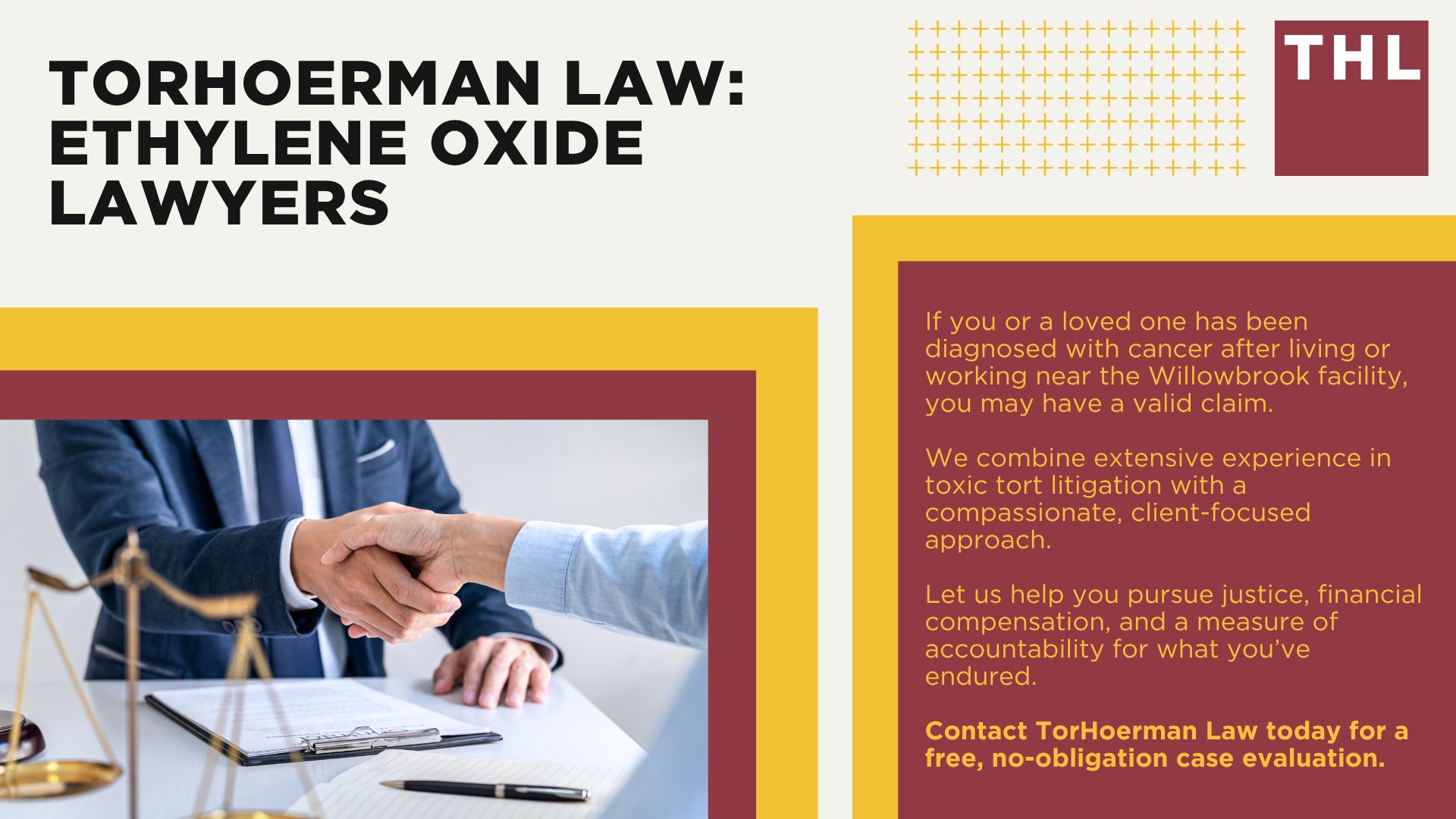 Sterigenics Willowbrook Lawsuit Overview_ Serious Health Effects Linked to EtO Exposure; Health Effects of Ethylene Oxide Exposure; Regulations Implemented and Actions Taken to Reduce Emissions and Risk of EtO Exposure; Do You Qualify for the Sterigenics Willowbrook Lawsuit; Gathering Evidence for an Ethylene Oxide Exposure Lawsuit; Damages in Sterigenics Ethylene Oxide Lawsuits; TorHoerman Law_ Ethylene Oxide Lawyers