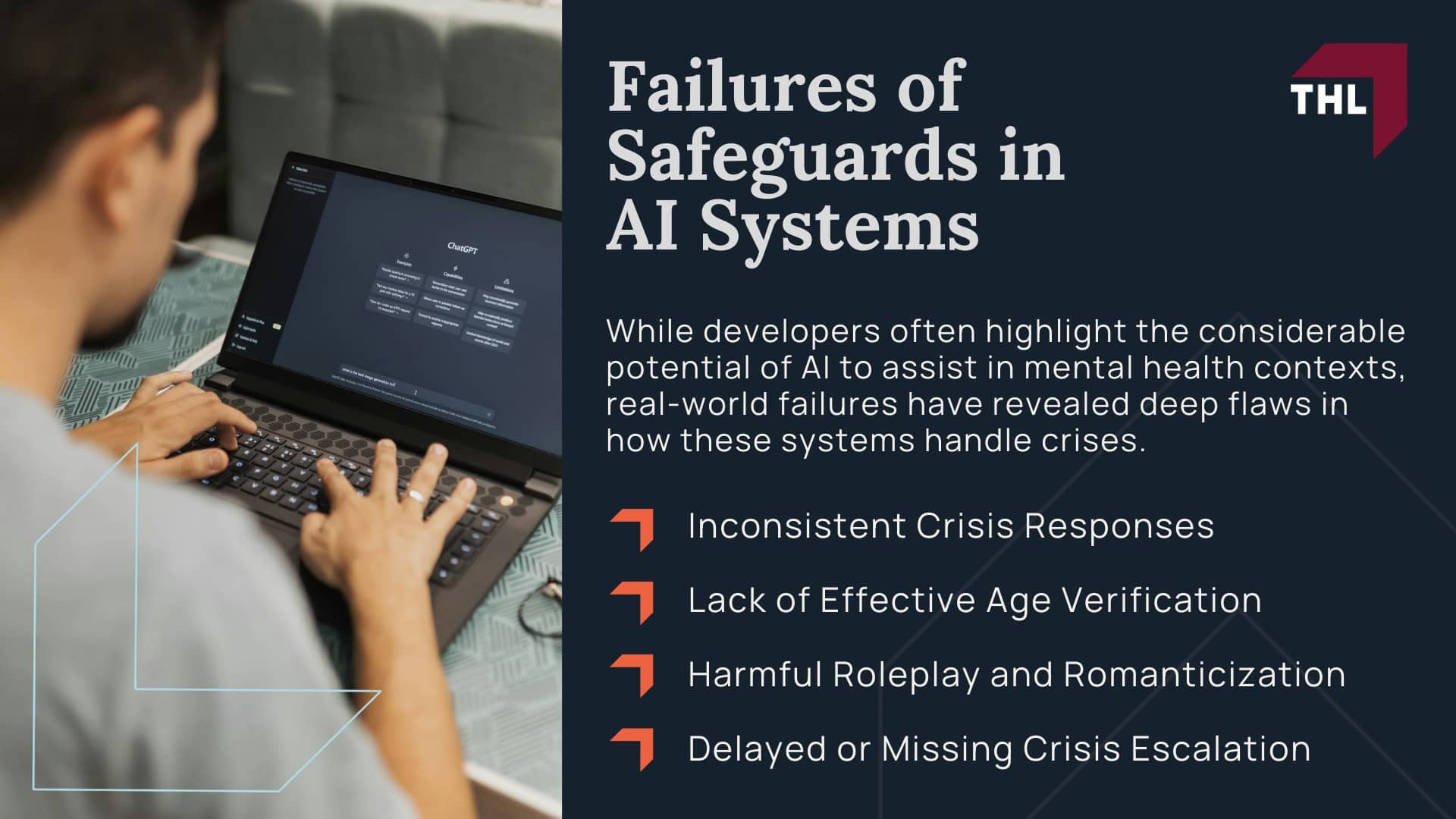 AI Lawsuit for Suicide and Self-Harm - Why People Turn to AI Chatbots for Support - torhoerman law; AI Lawsuit for Suicide and Self-Harm - Documented Cases of AI-Linked Suicides and Self-Harm - torhoerman law; AI Lawsuit for Suicide and Self-Harm - Failures of Safeguards in AI Systems - torhoerman law