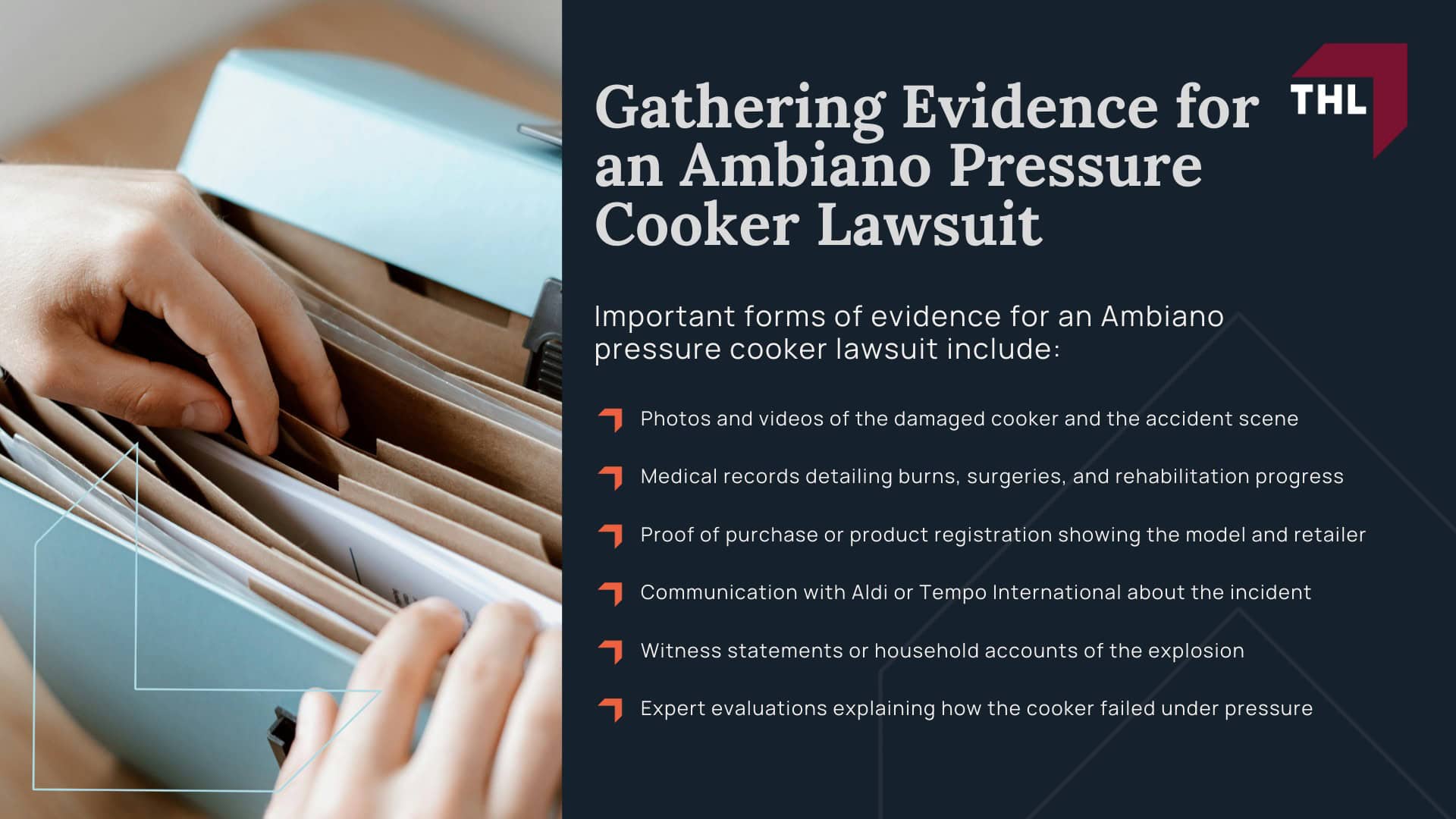 Ambiano Pressure Cooker Lawsuit - Ambiano Pressure Cooker Recall Overview - torhoerman law; Ambiano Pressure Cooker Lawsuit - Serious Burn Injuries Linked to Defective Pressure Cookers - torhoerman law; Ambiano Pressure Cooker Lawsuit - Do You Qualify for a Defective Pressure Cooker Lawsuit_ - torhoerman law; Ambiano Pressure Cooker Lawsuit - Gathering Evidence for an Ambiano Pressure Cooker Lawsuit - torhoerman law