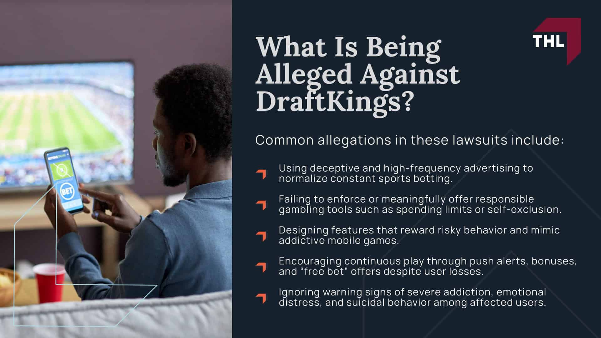 _DraftKings Lawsuit for Online Gambling Addiction - DraftKings Gambling Addiction Lawsuit Overview - torhoerman law; DraftKings Lawsuit for Online Gambling Addiction - What Is Being Alleged Against DraftKings - torhoerman law