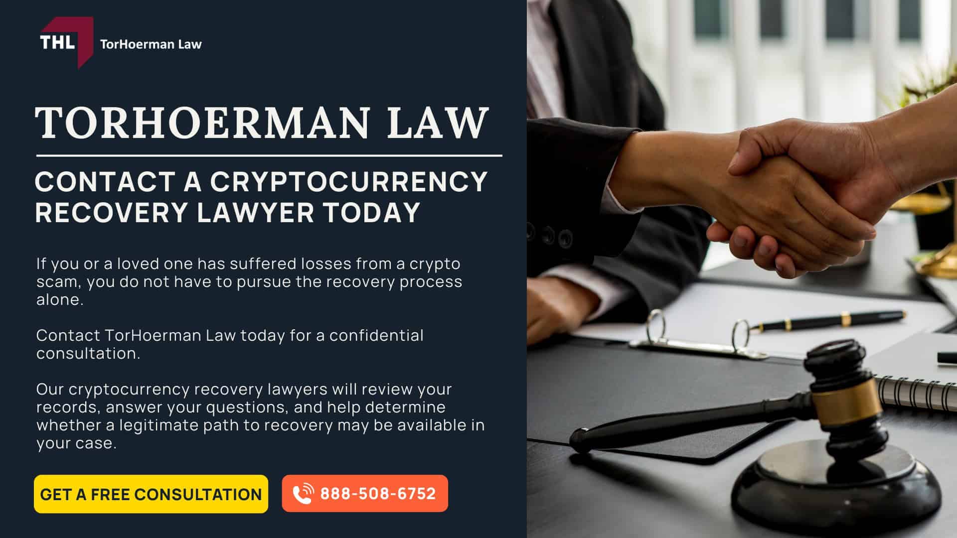 WHAT IS A CRYPTO RECOVERY EXPERT - CRYPTO RECOVERY EXPERT CONTACT A LAWYER TODAY - PIG BUTCHERING LAWSUIT - TOERHOERMAN LAW; HOW CRYPTO SCAM RECOVERY WORKS - CRYPTO RECOVERY EXPERT _ CONTACT A LAWYER TODAY - PIG BUTCHERING LAWSUIT - TOERHOERMAN LAW; FROM SEIZURE TO REMISSION OR RESTORATION - CRYPTO RECOVERY EXPERT CONTACT A LAWYER TODAY - PIG BUTCHERING LAWSUIT - TOERHOERMAN LAW; COMMON CRYPTO SCAMS THAT REQUIRE RECOVERY EXPERTS - CRYPTO RECOVERY EXPERT CONTACT A LAWYER TODAY - PIG BUTCHERING LAWSUIT - TOERHOERMAN LAW; PIG BUTCHERING AND ROMANCE SCAMS- CRYPTO RECOVERY EXPERT CONTACT A LAWYER TODAY - PIG BUTCHERING LAWSUIT - TOERHOERMAN LAW; WHAT A CRYPTO RECOVERY LAWYER ACTUALLY DOES - CRYPTO RECOVERY EXPERT CONTACT A LAWYER TODAY - PIG BUTCHERING LAWSUIT - TOERHOERMAN LAW; CLOSING IMAGE - CRYPTO RECOVERY EXPERT CONTACT A LAWYER TODAY - PIG BUTCHERING LAWSUIT - TOERHOERMAN LAW